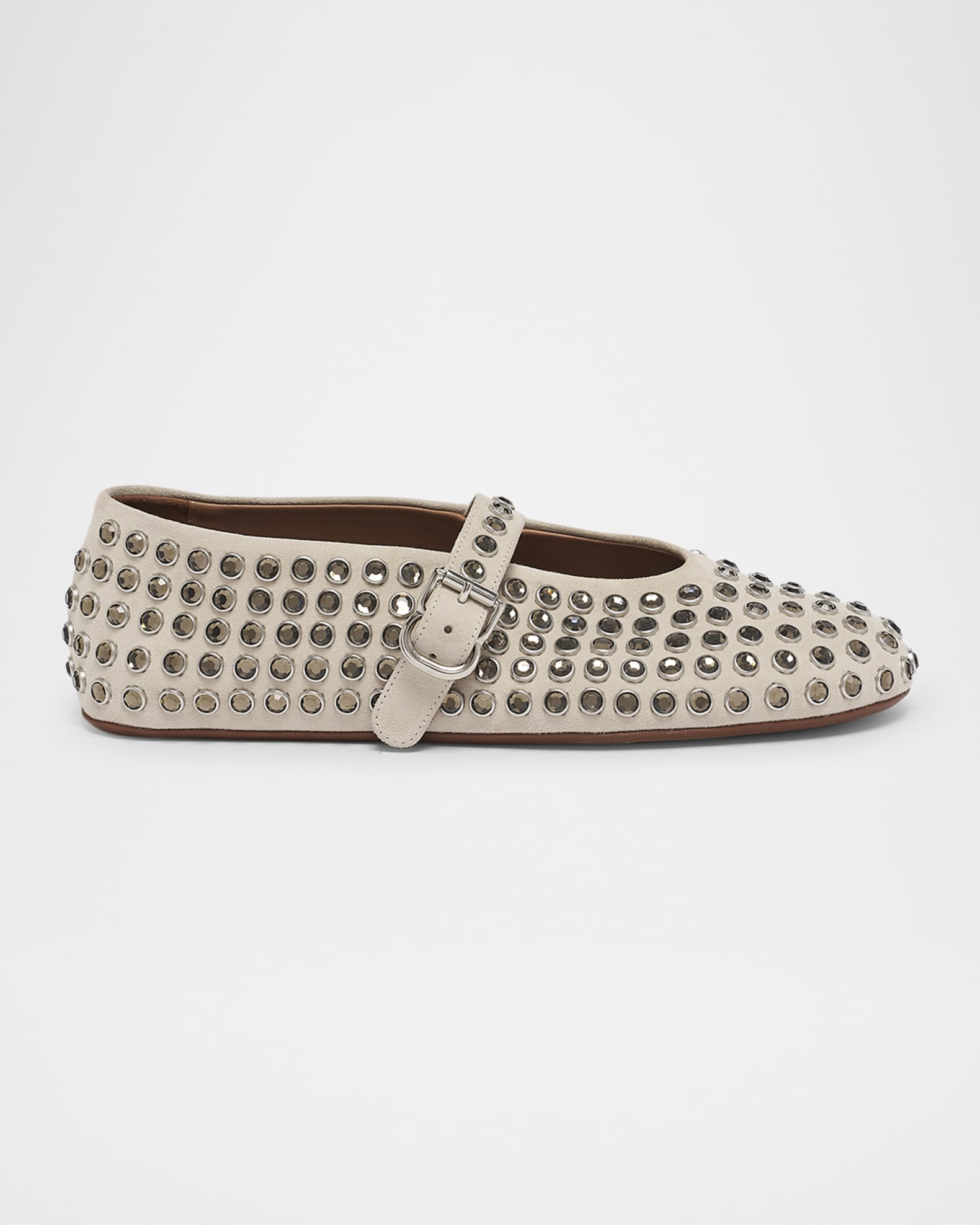 Crystal Stud Mary Jane Ballerina Flats 0