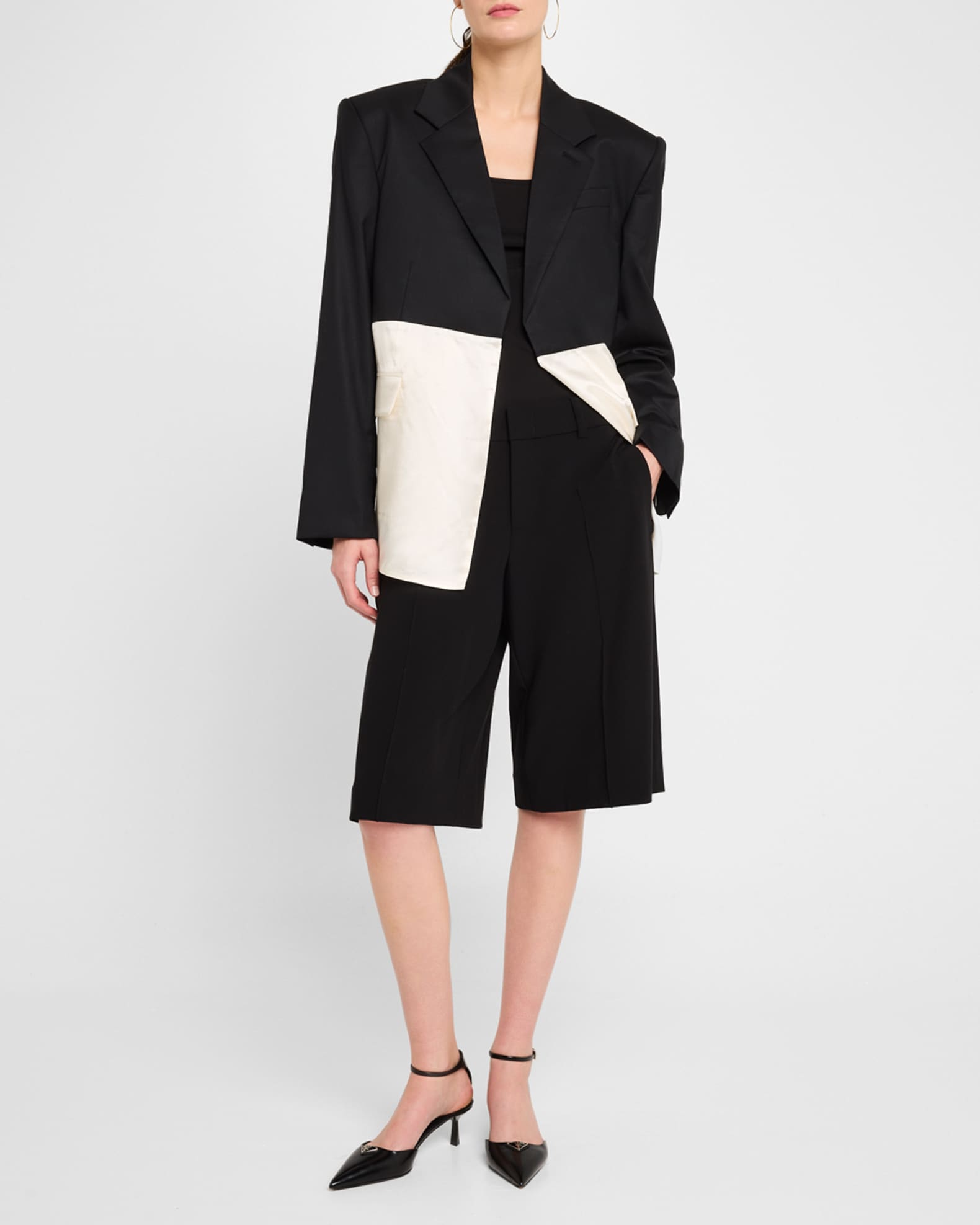 Colorblock Oversized Single-Breasted Sportcoat 1