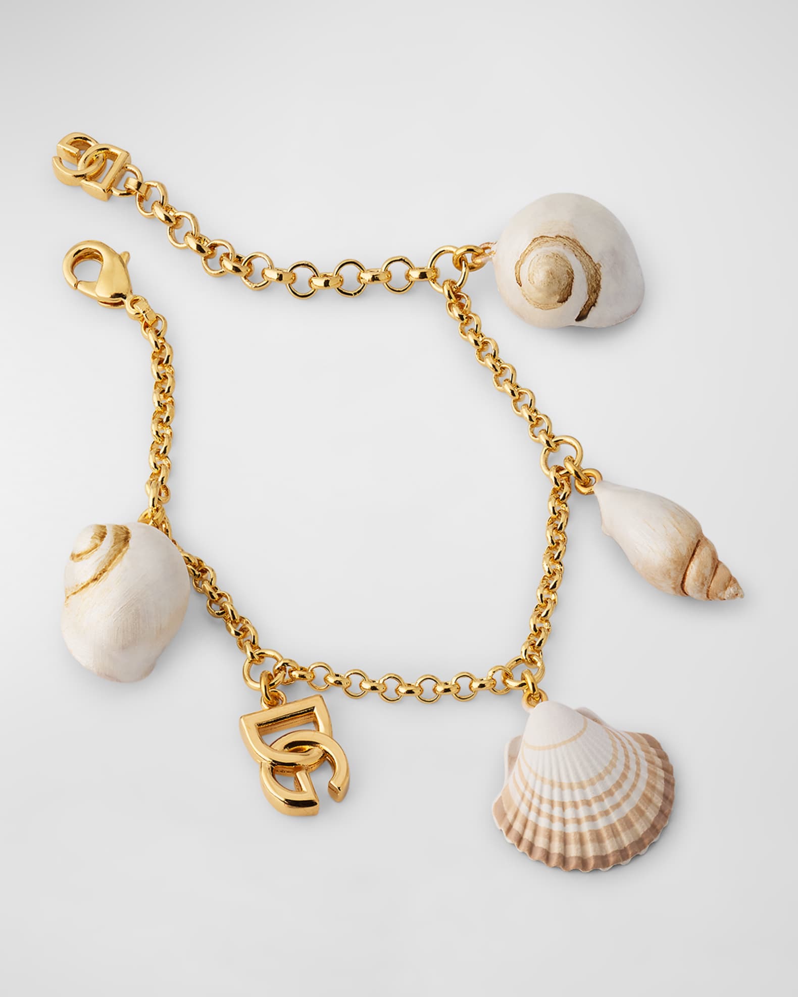 Dolce&Gabbana DG Logo and Shell Charm Bracelet | Neiman Marcus