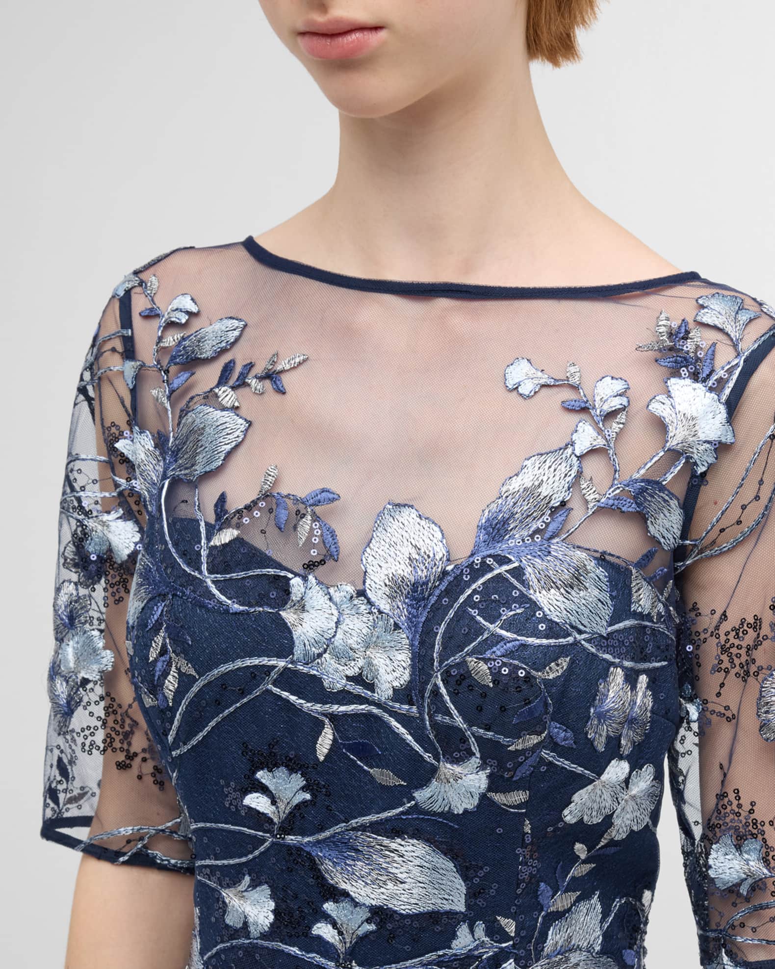 Neptune metallic embroidered gown store