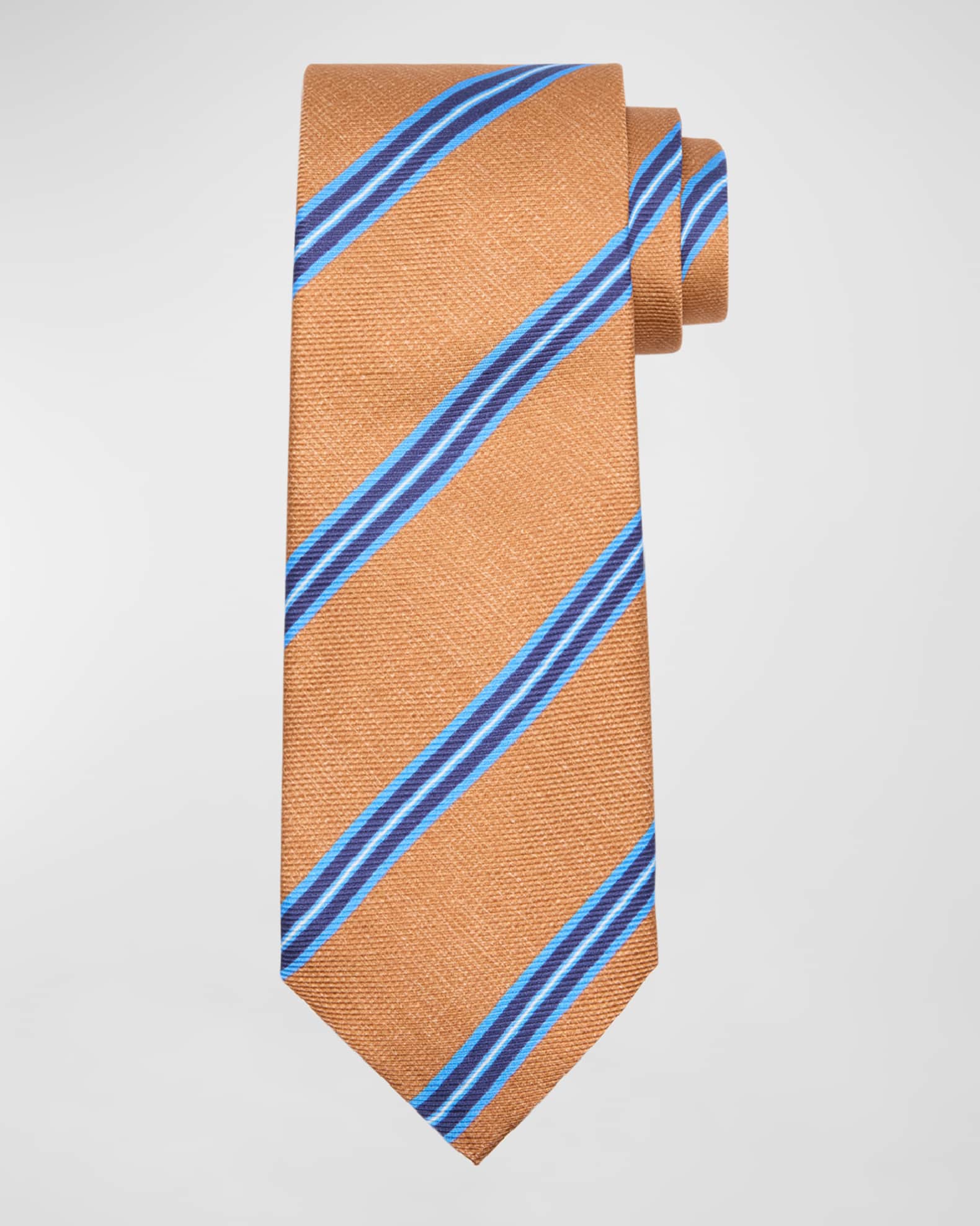 Men's Diagonal Striped Tie 0