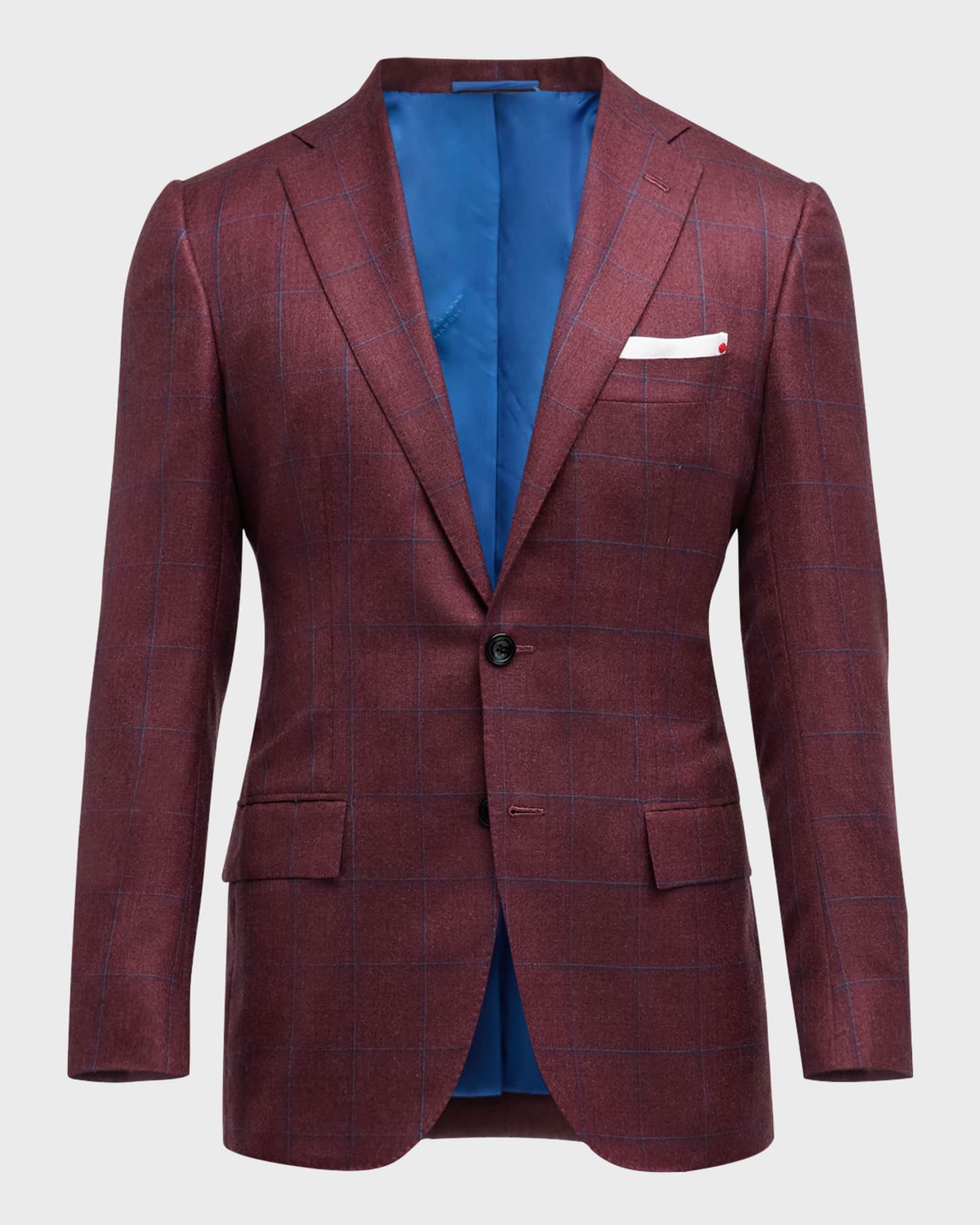 Kiton Men s Cashmere Windowpane Sport Coat Neiman Marcus