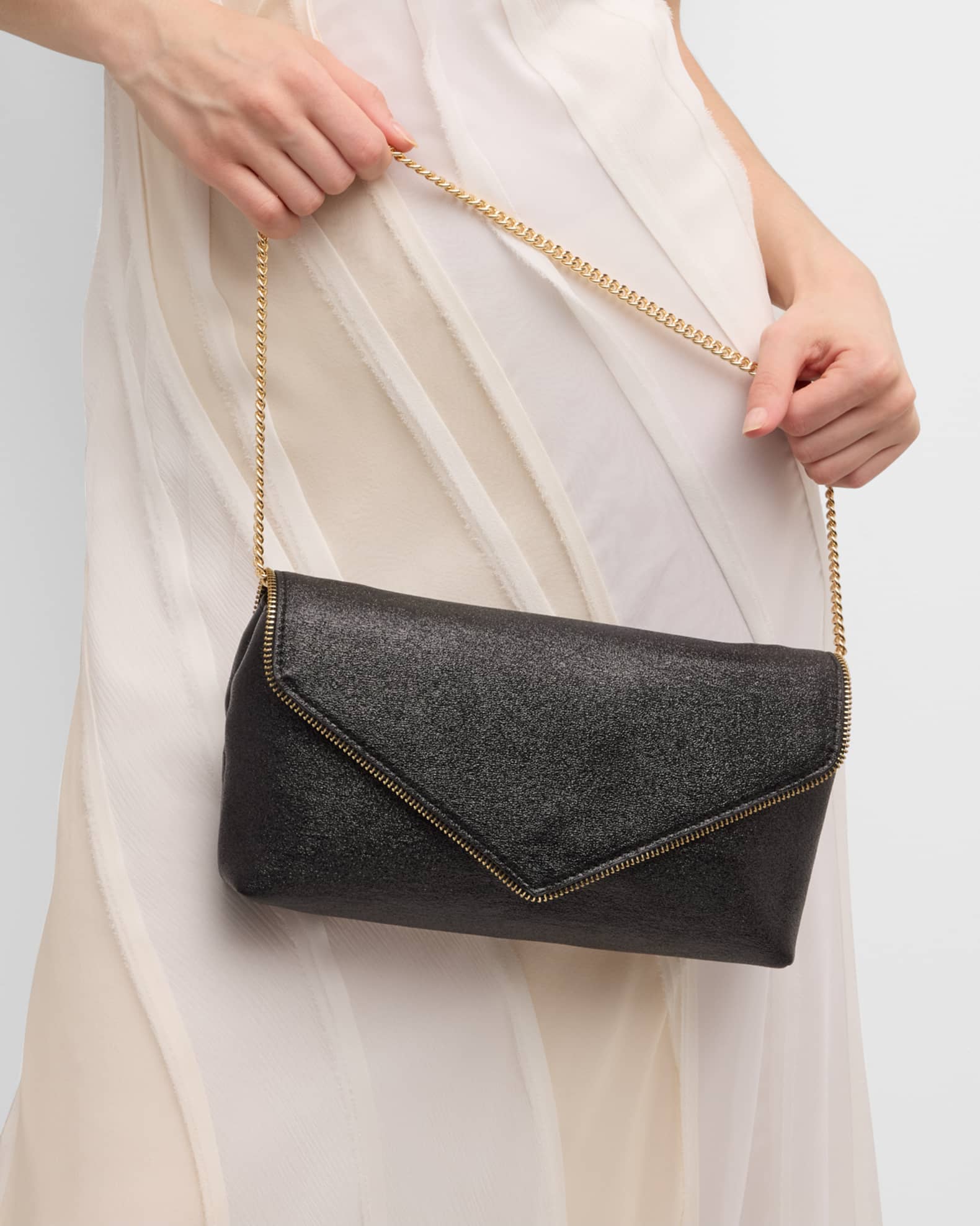Rebecca Minkoff Zip Envelope Glitter Clutch Bag Neiman Marcus