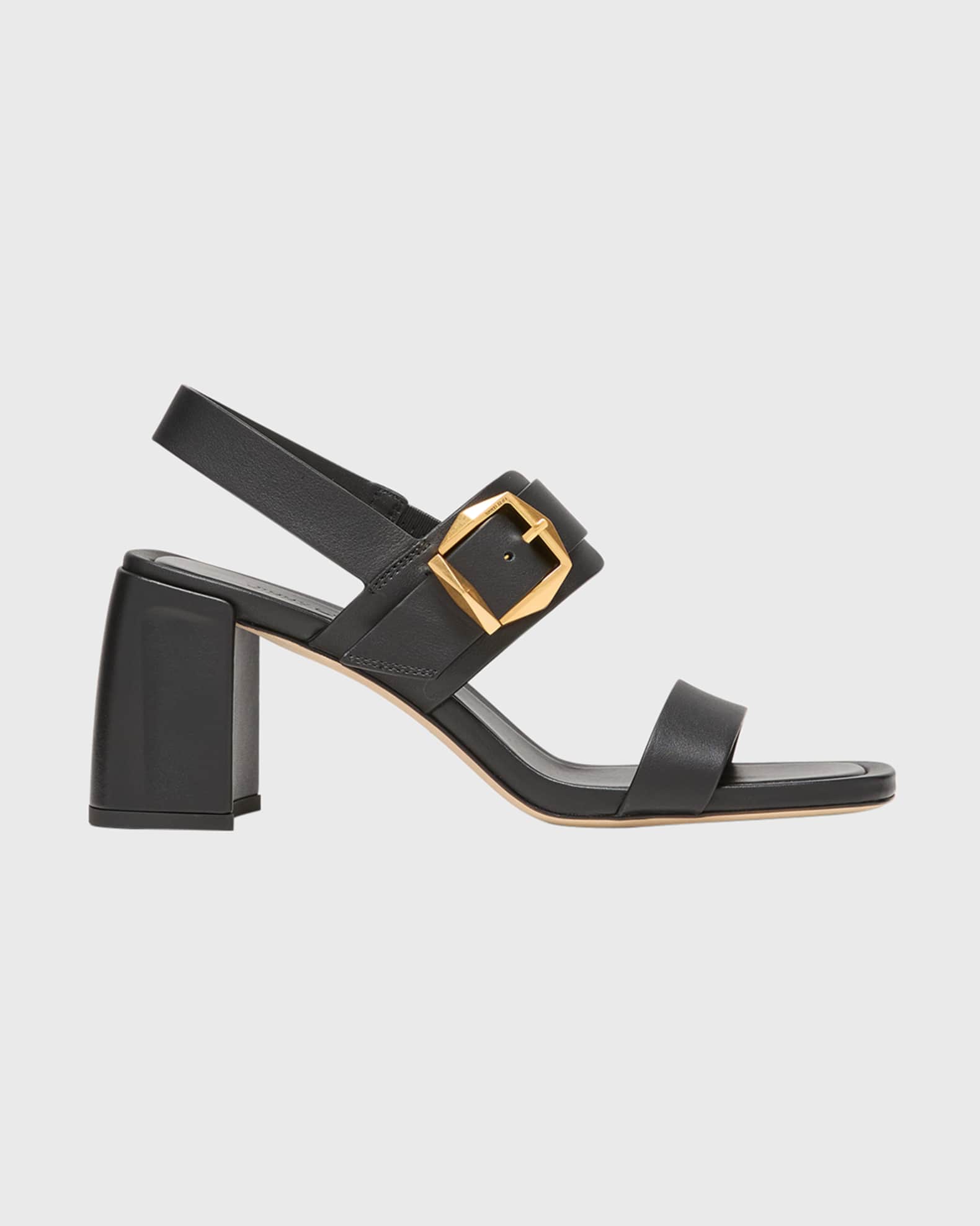 Jimmy Choo Hawke Leather Buckle Slingback Sandals