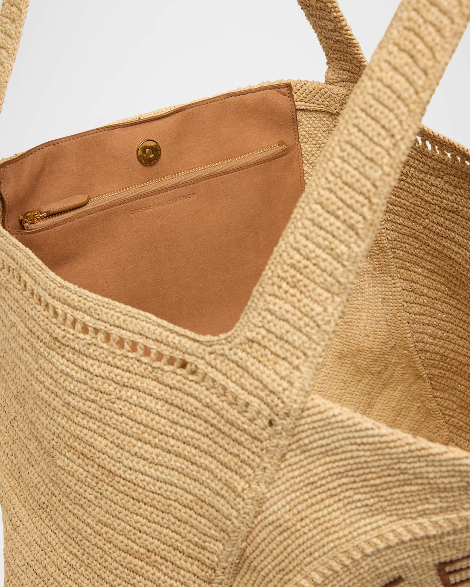 トートバッグ Stella McCartney Logo Small Hobo Eco Crochet Raffia Stella McCartney Logo Crochet Raffia Tote Bag | Neiman Marcus