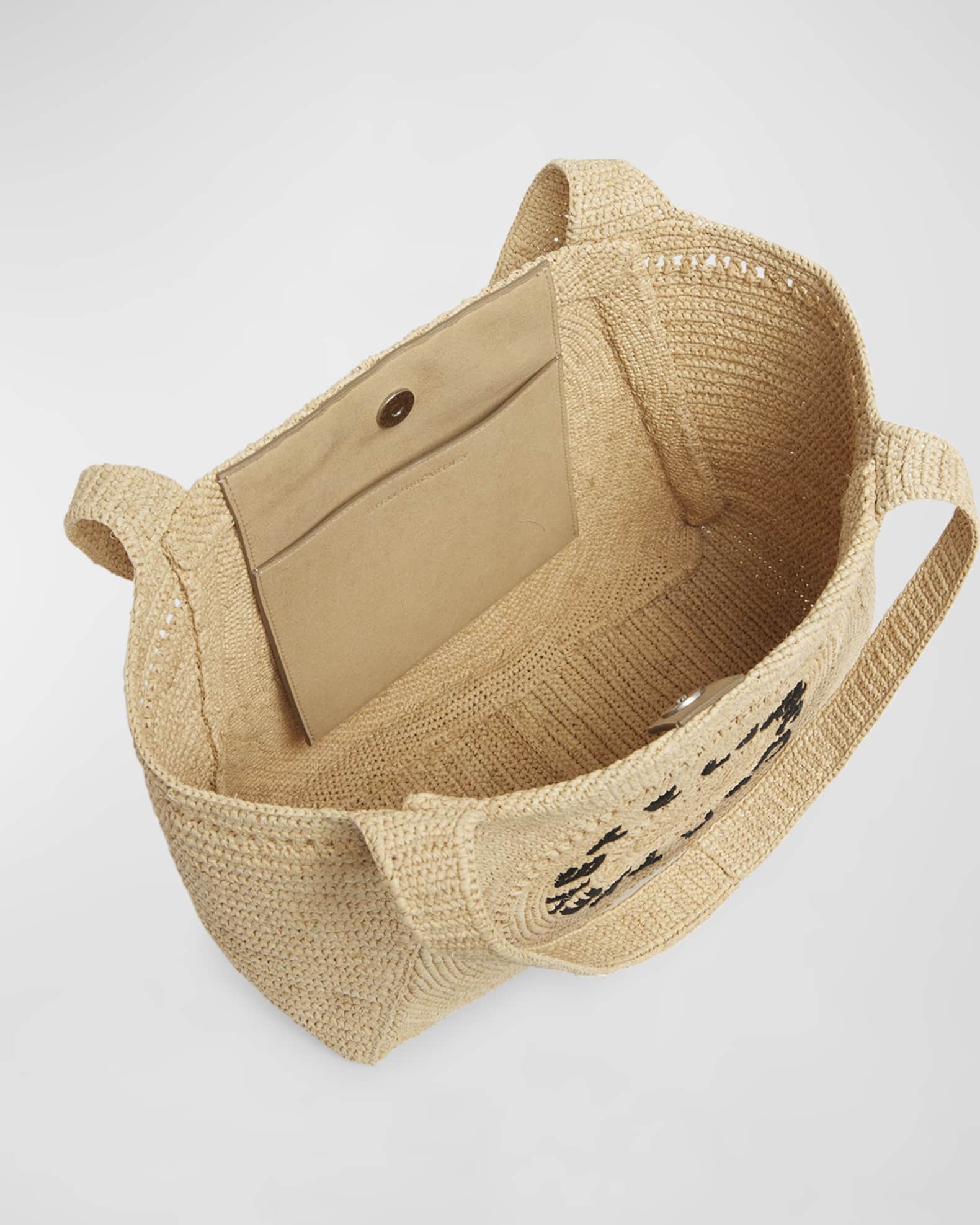 Stella mccartney crochet raffia bucket bag deals
