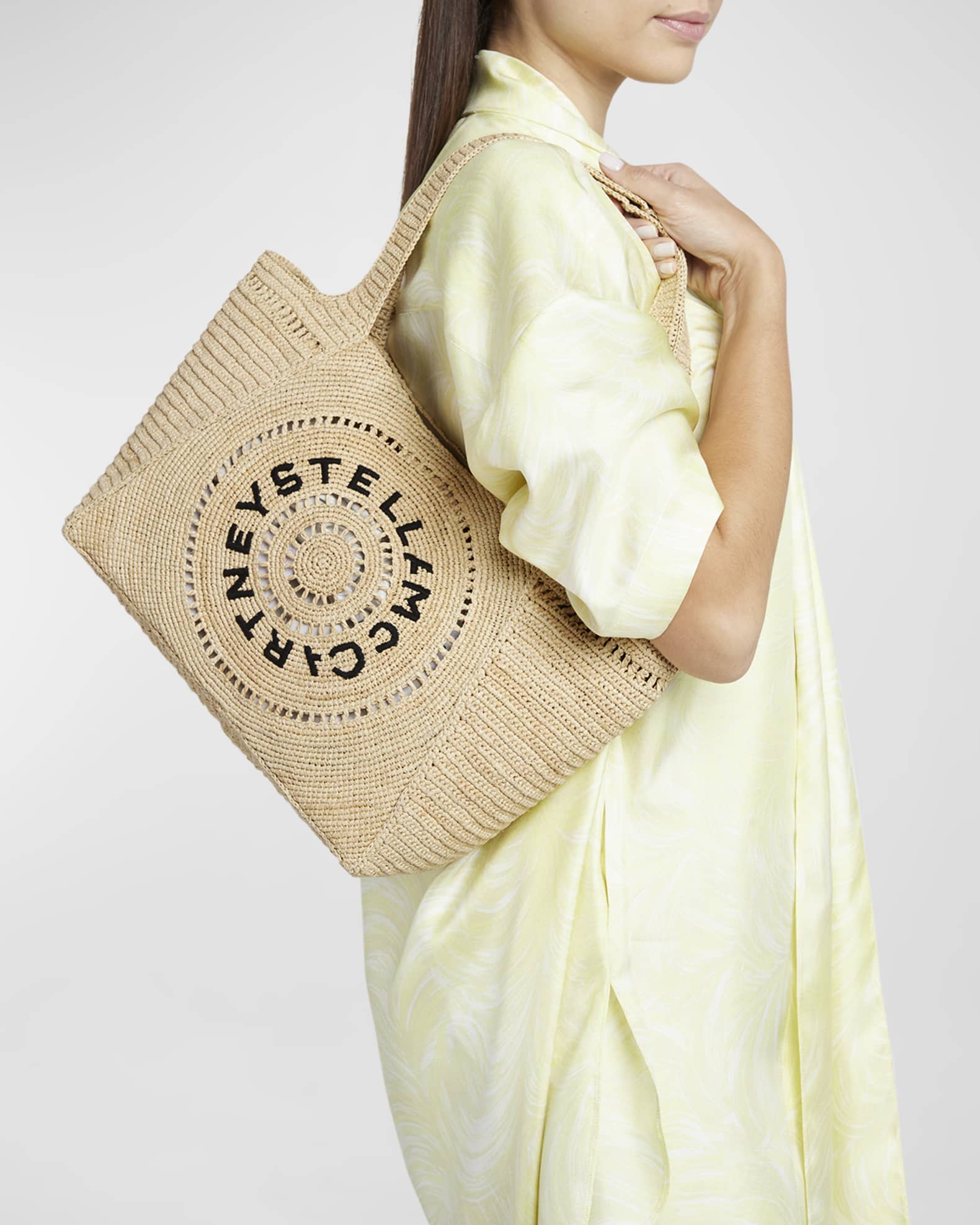 Stella mccartney raffia tote cheap