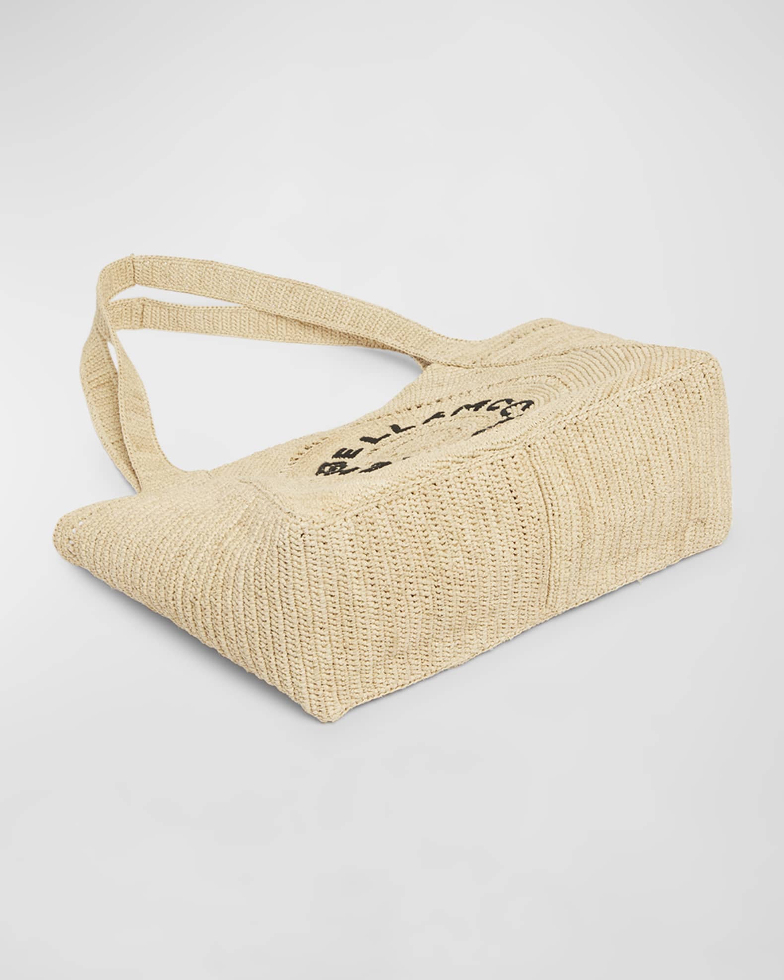 Mini Logo Crochet Raffia Tote Bag 1