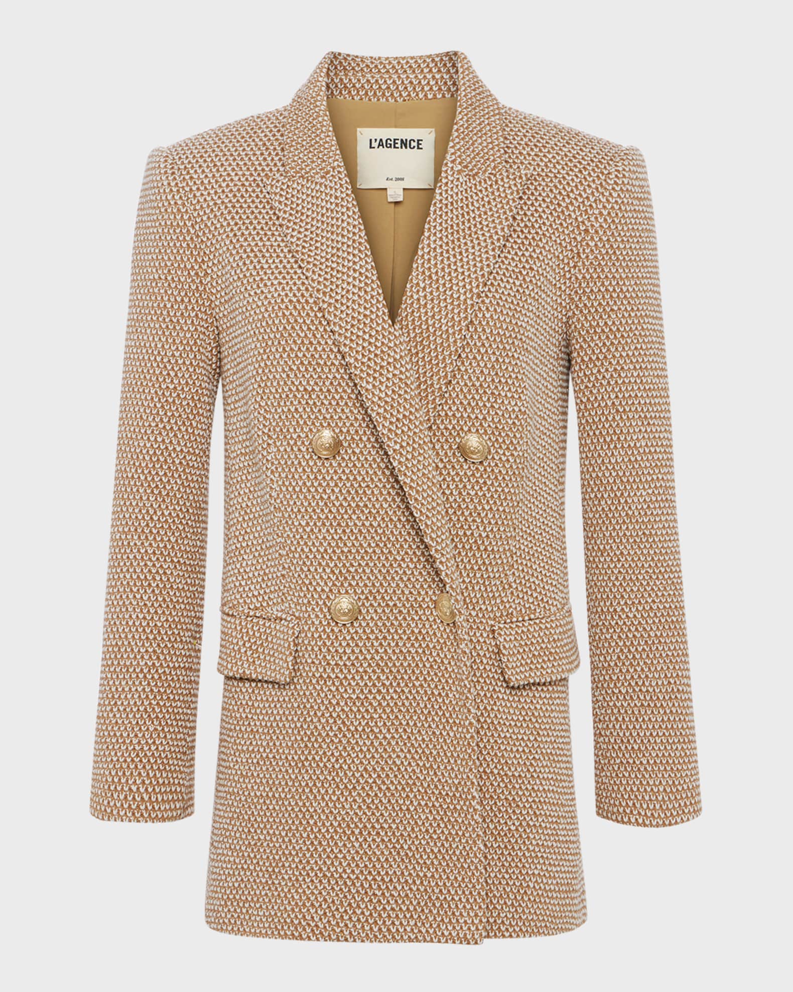L'Agence Riva Knit Double-Breasted Blazer | Neiman Marcus