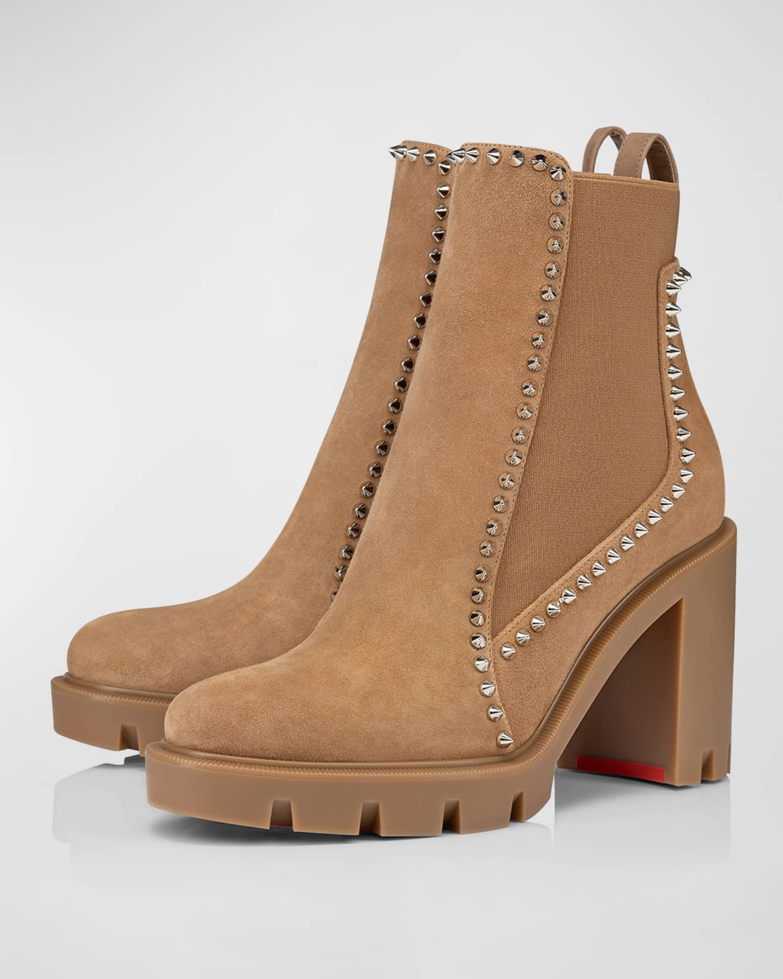 Spikes Suede Chelsea Red Sole Booties 1