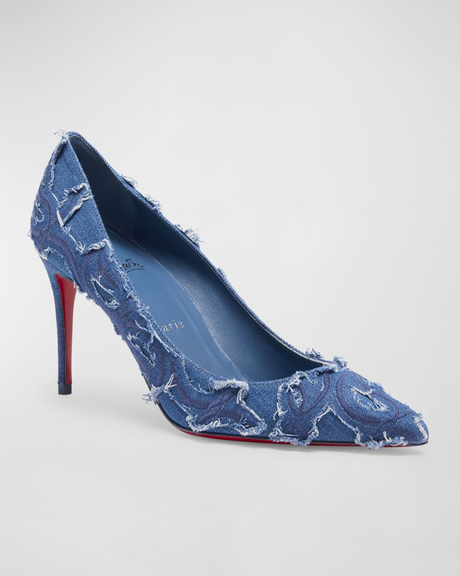 Christian louboutin denim heels cheap