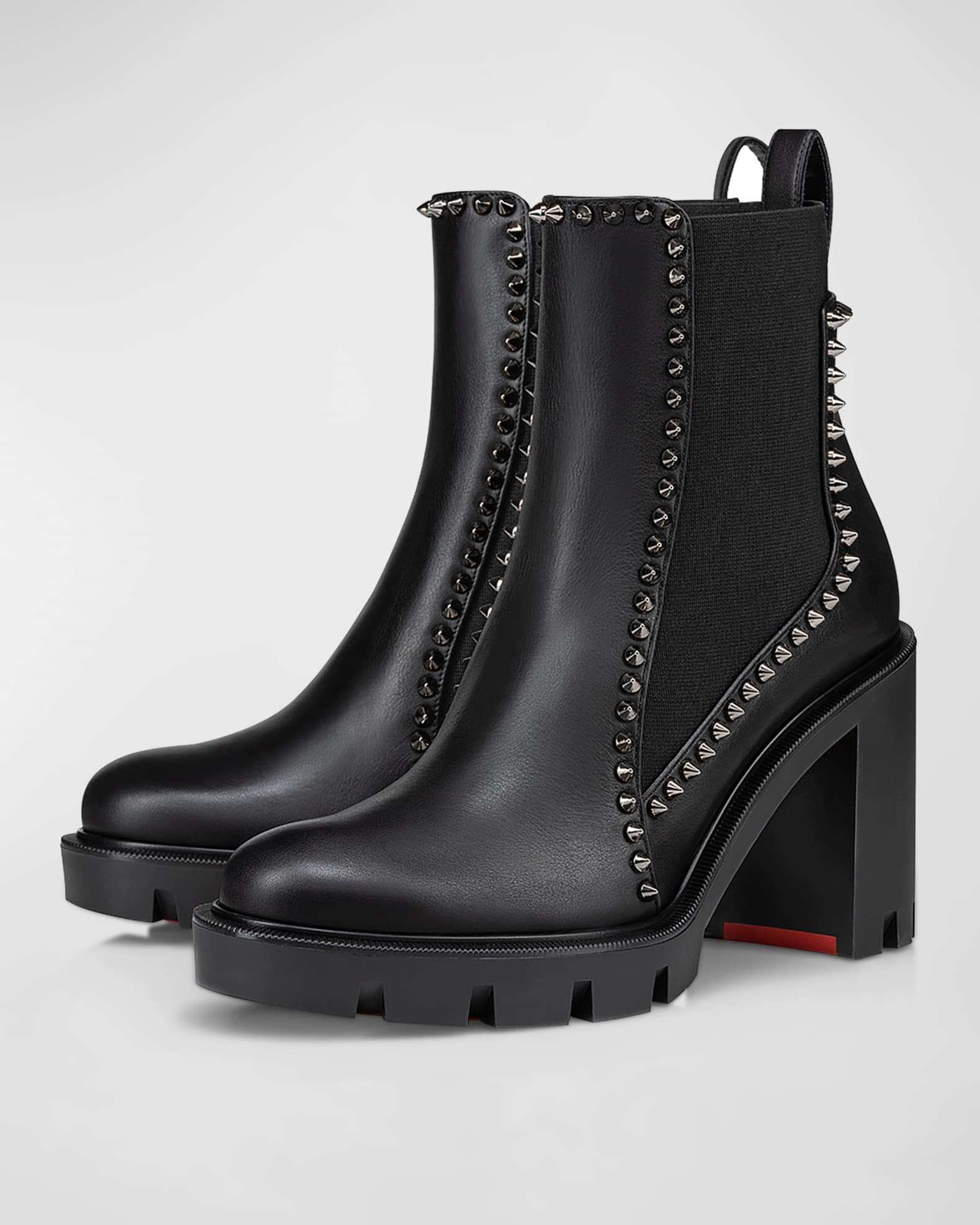 Red bottom studded boots hotsell