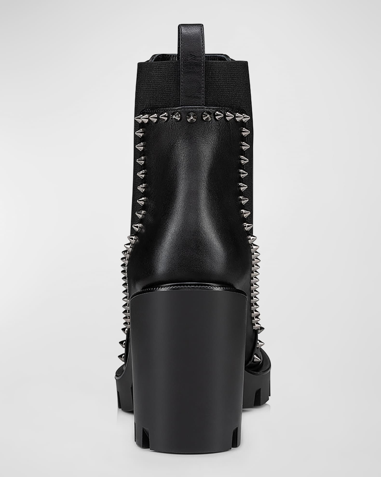 Christian Louboutin Out Line Spikes Lug Black Womens Shoes Size 42