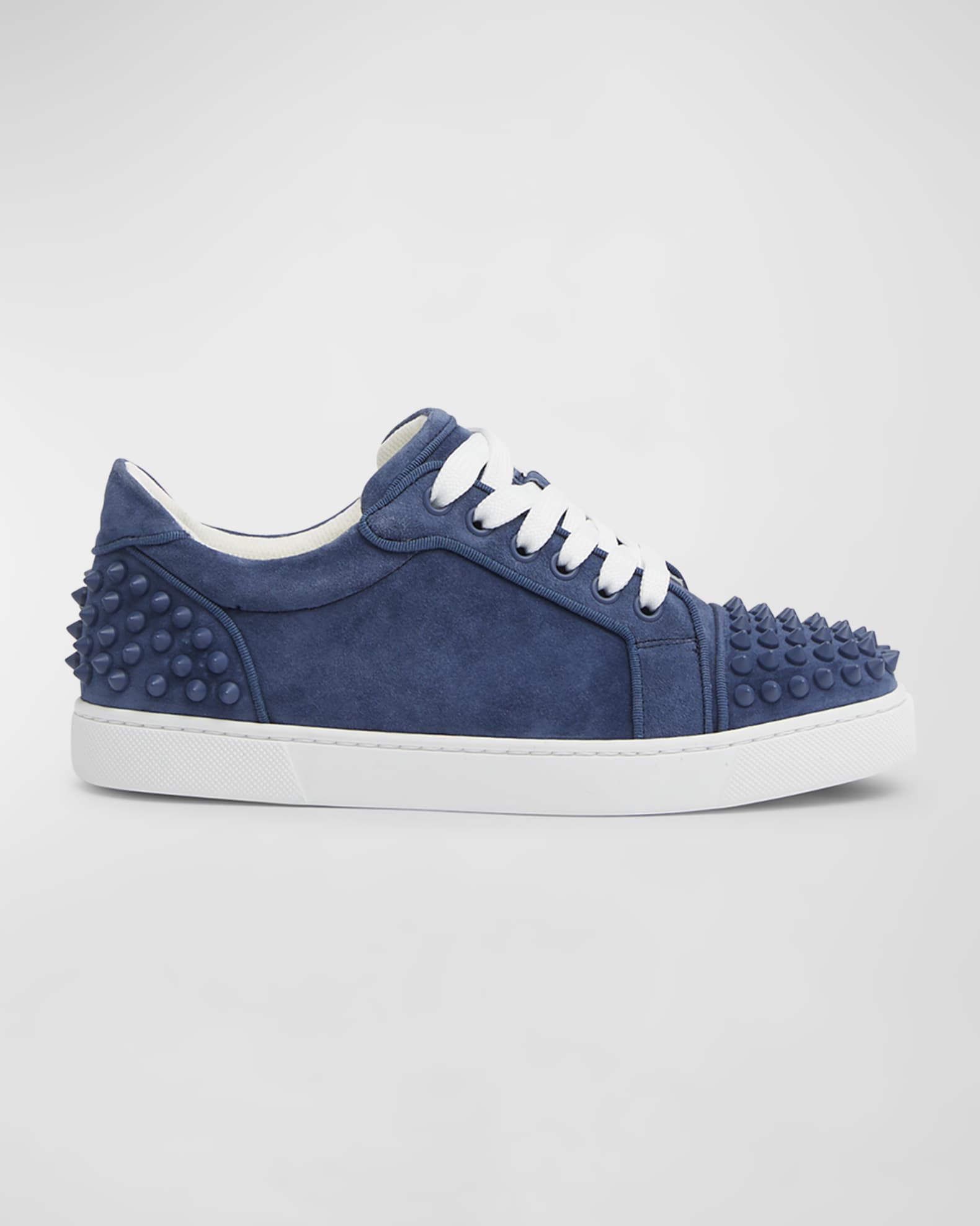 Christian Louboutin Vieira Suede Spike Red Sole Sneakers Neiman Marcus