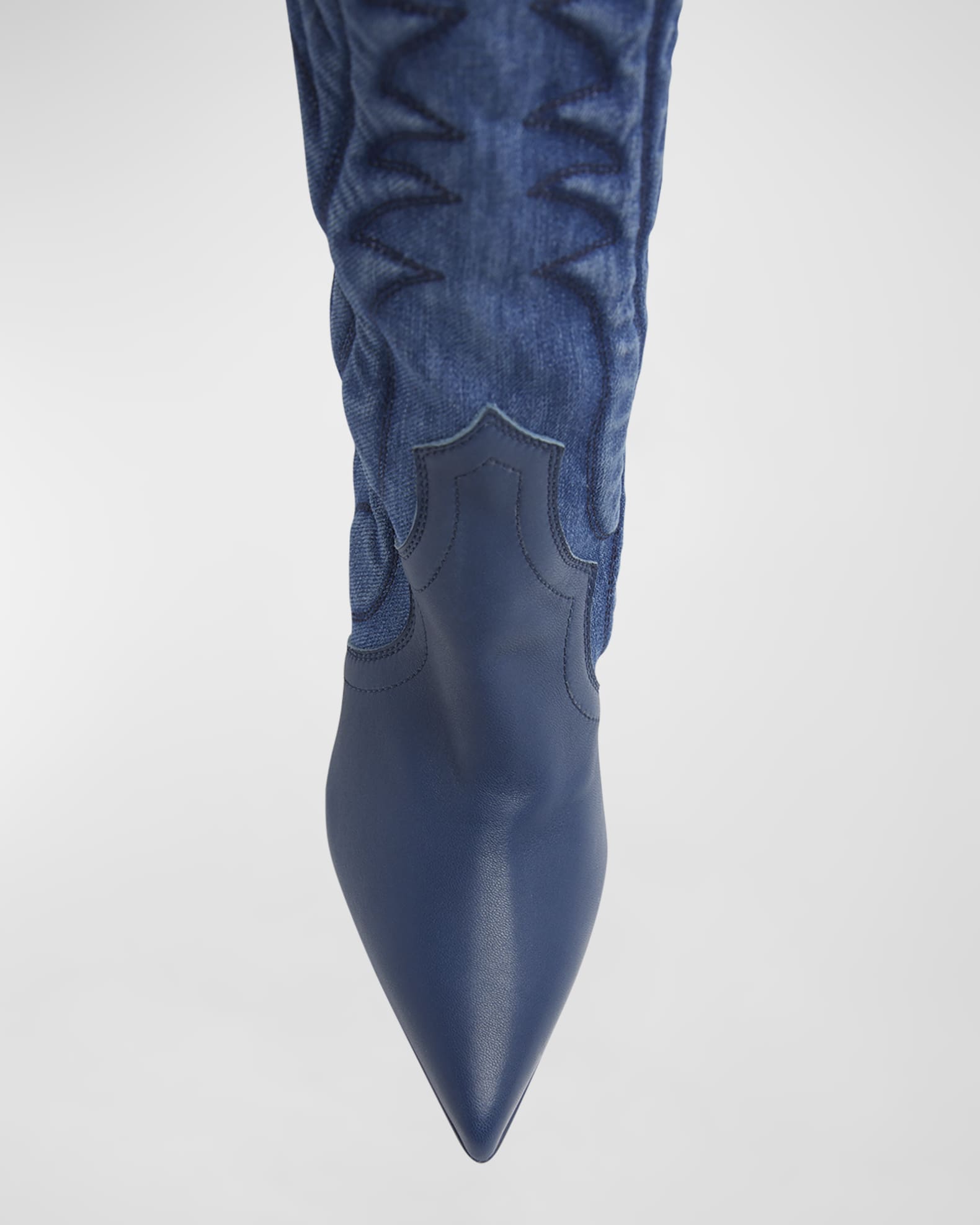 Christian Louboutin Santia Botta 85mm Denim Boots Blue