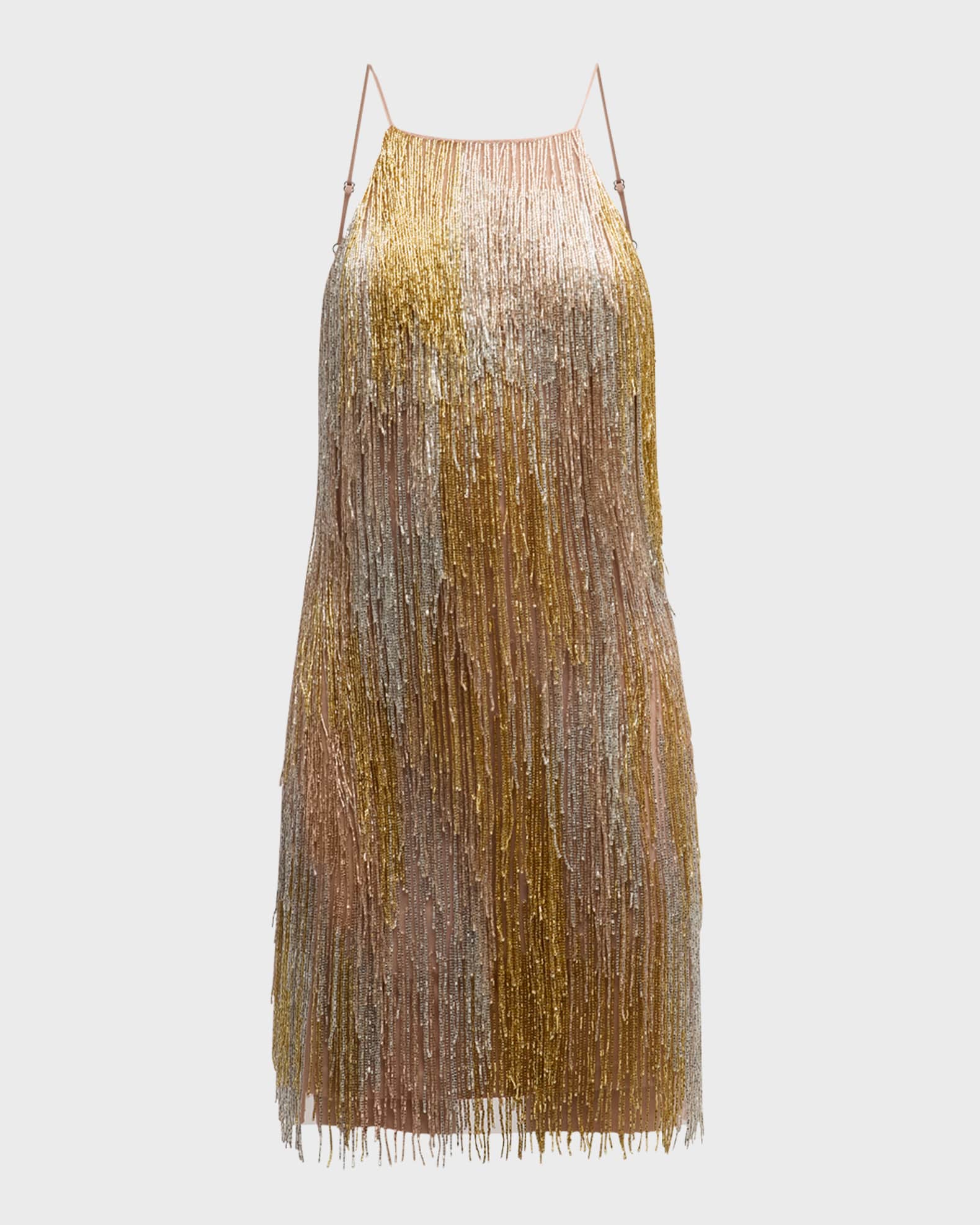 Rachel zoe metallic fringe dress outlet