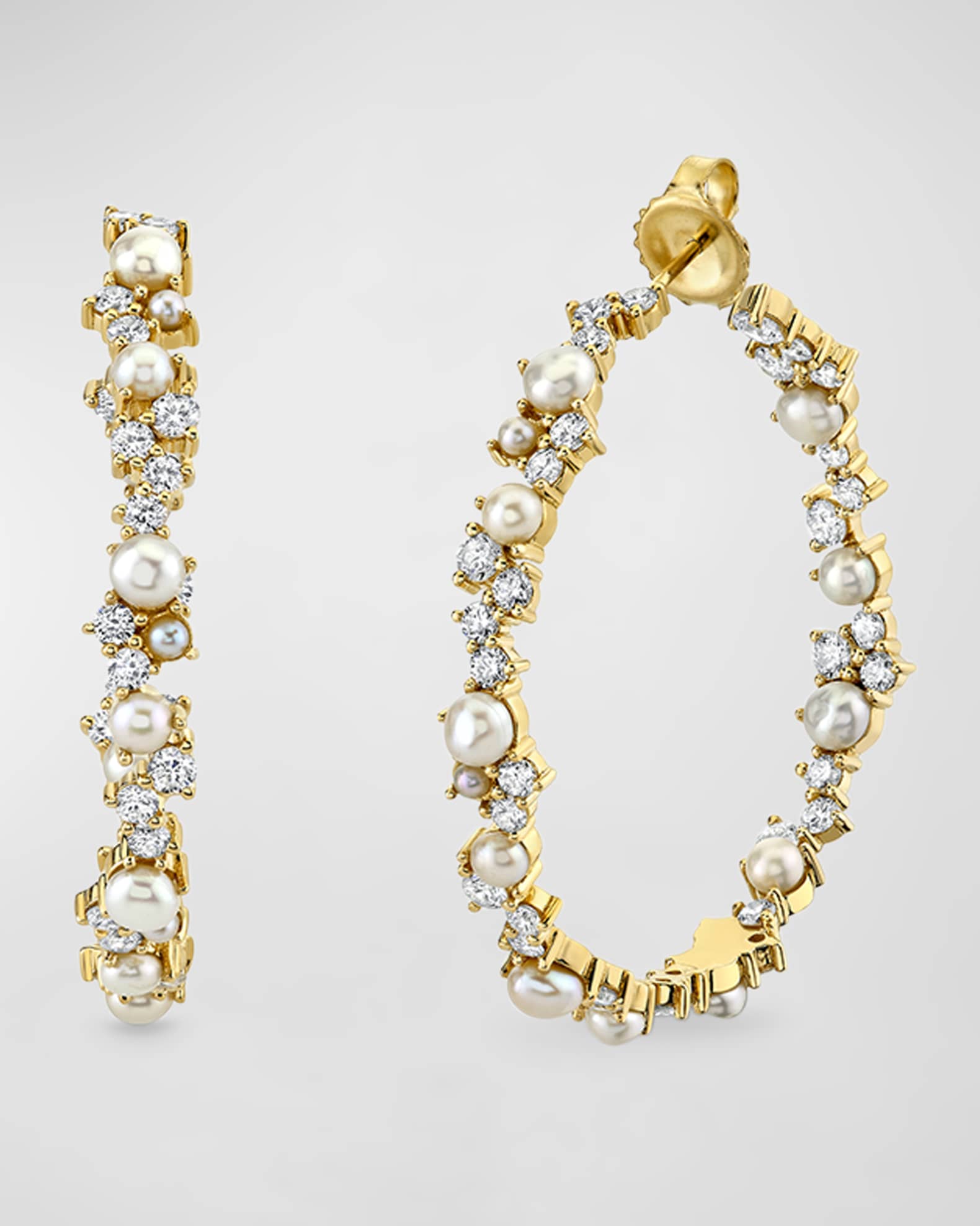 Sydney Evan 14K Gold and Diamond Extra Large Cocktail Hoops Neiman Marcus
