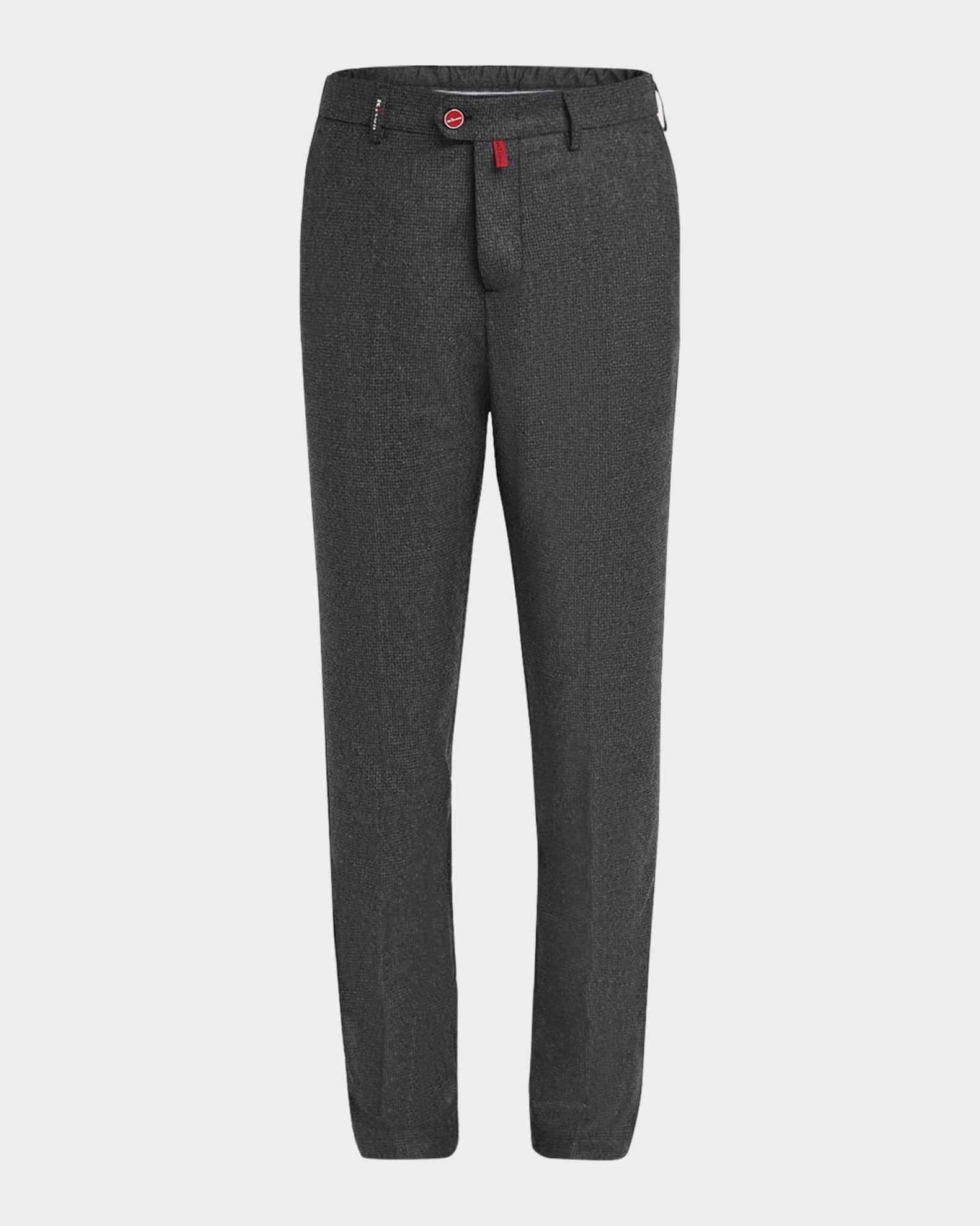 Men's Mini Houndstooth Wool-Cashmere Pants 0