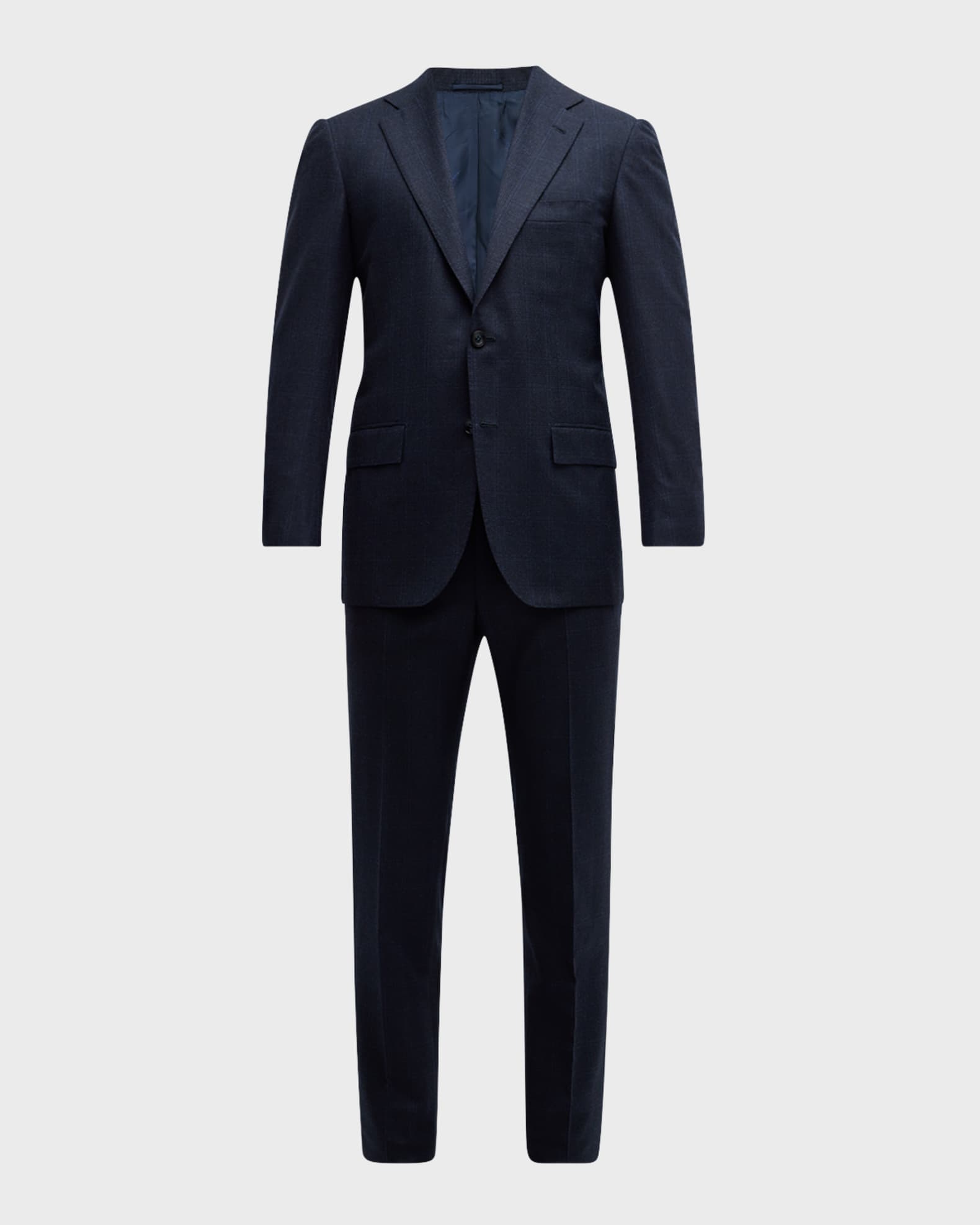 Men's Wool-Cashmere Plaid Suit 0