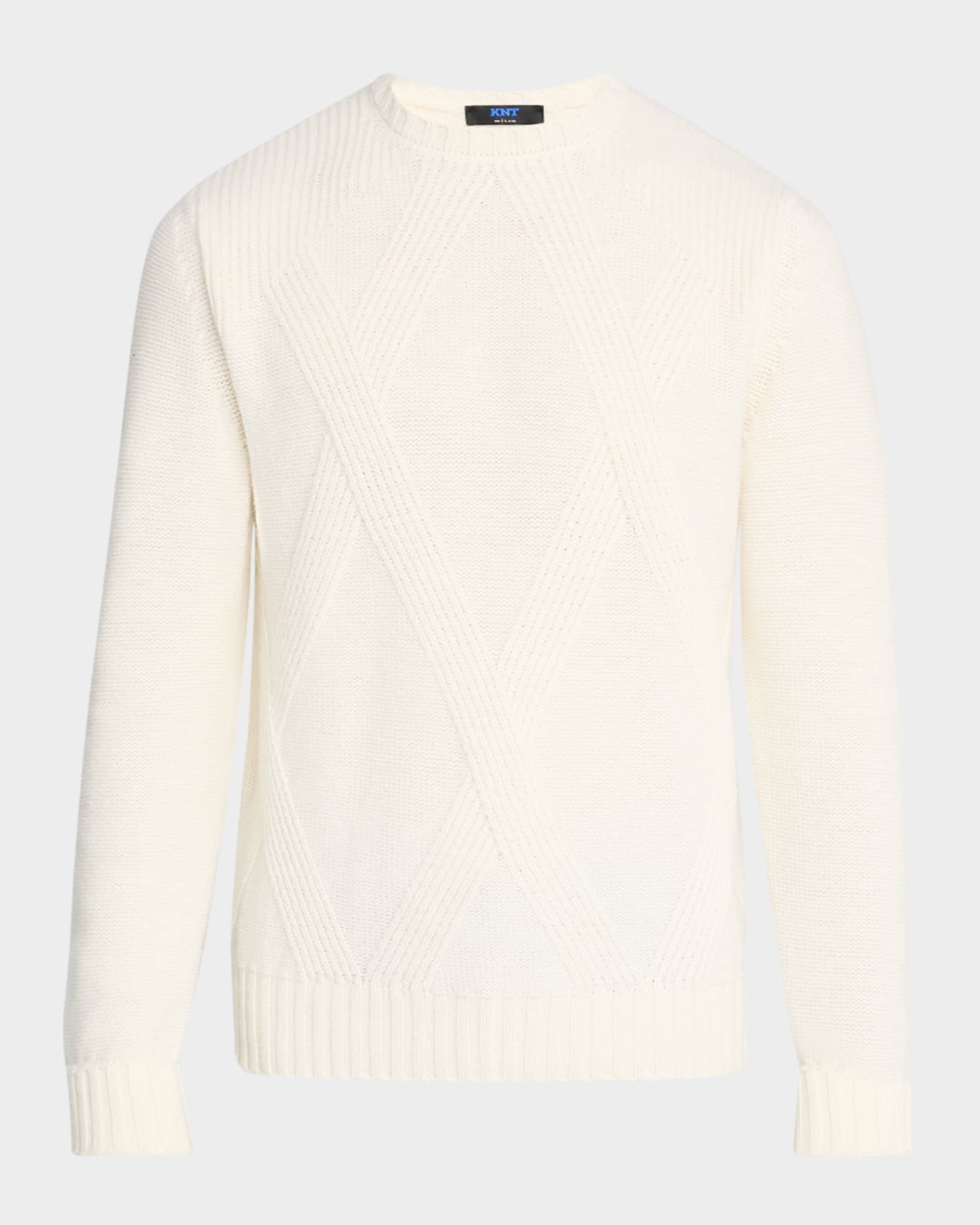 Men's Plus Size Argyle Knit Round Neck Sweater main image 0
