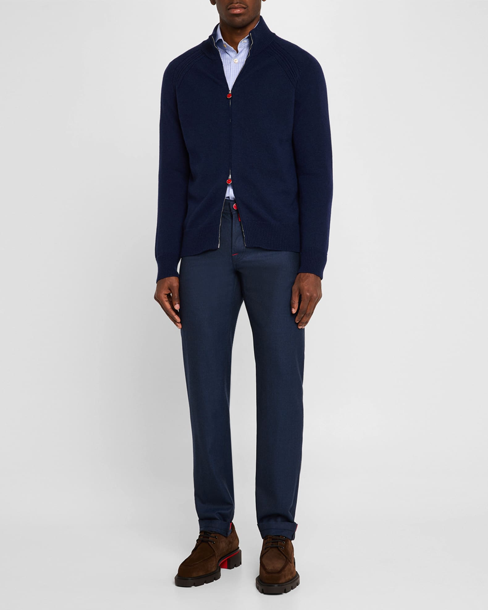 Men's Ribbed Cotton Full-Zip Sweater 1