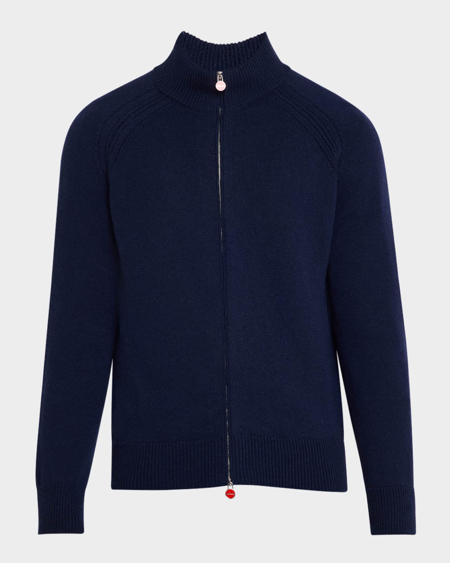 Men's Ribbed Cotton Full-Zip Sweater 0