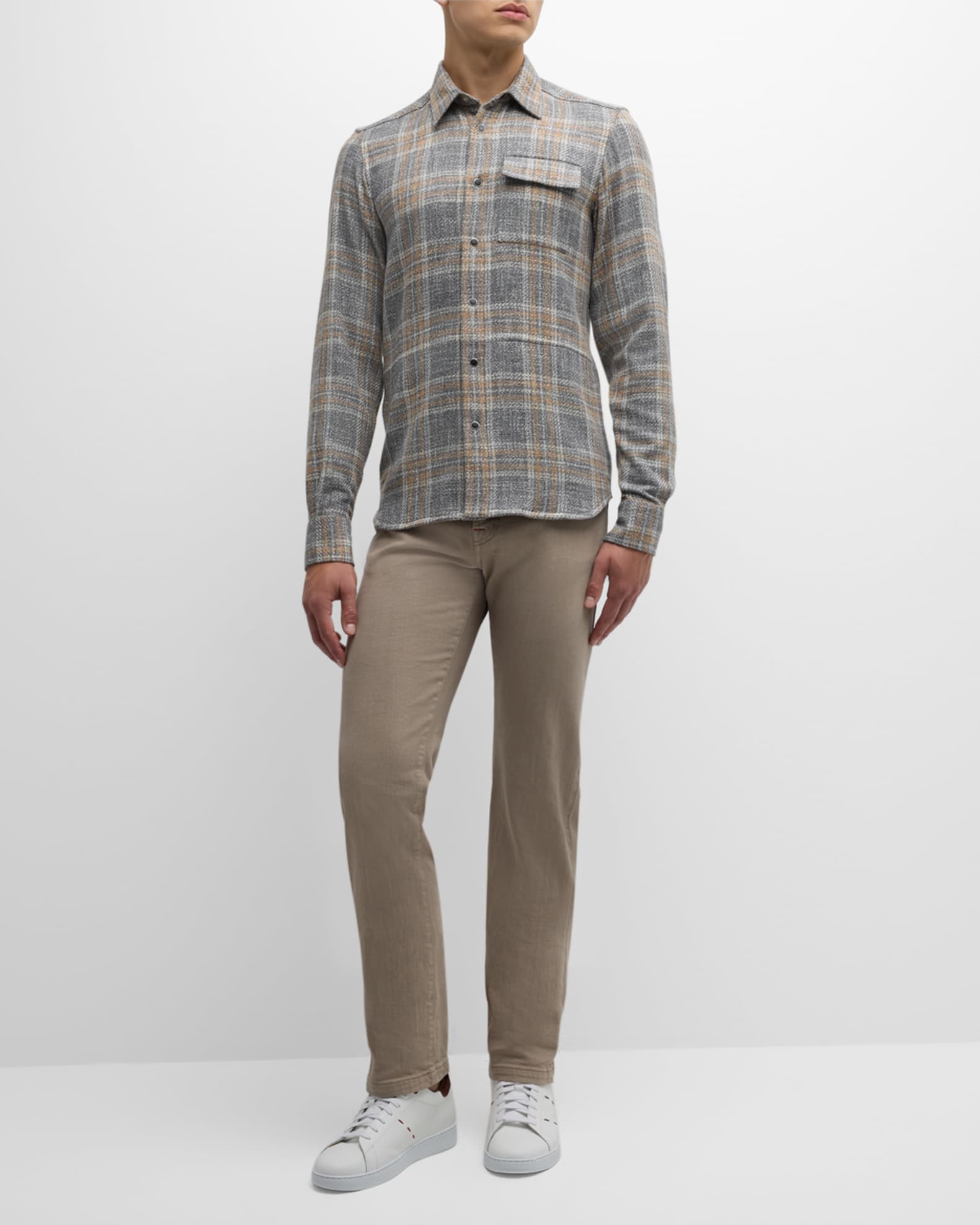 Men's Plaid Casual Button-Down Shirt 1
