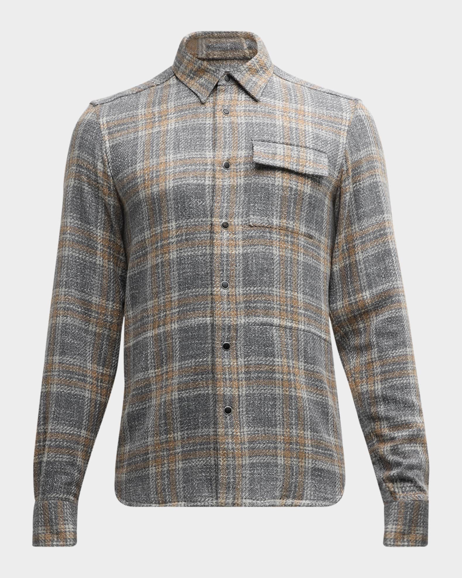 Men's Plaid Casual Button-Down Shirt 0