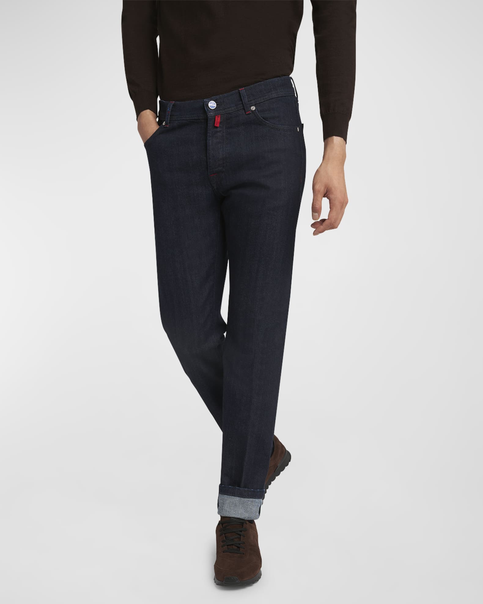 Kiton Men's Straight-Leg Dark Wash Denim Jeans | Neiman Marcus