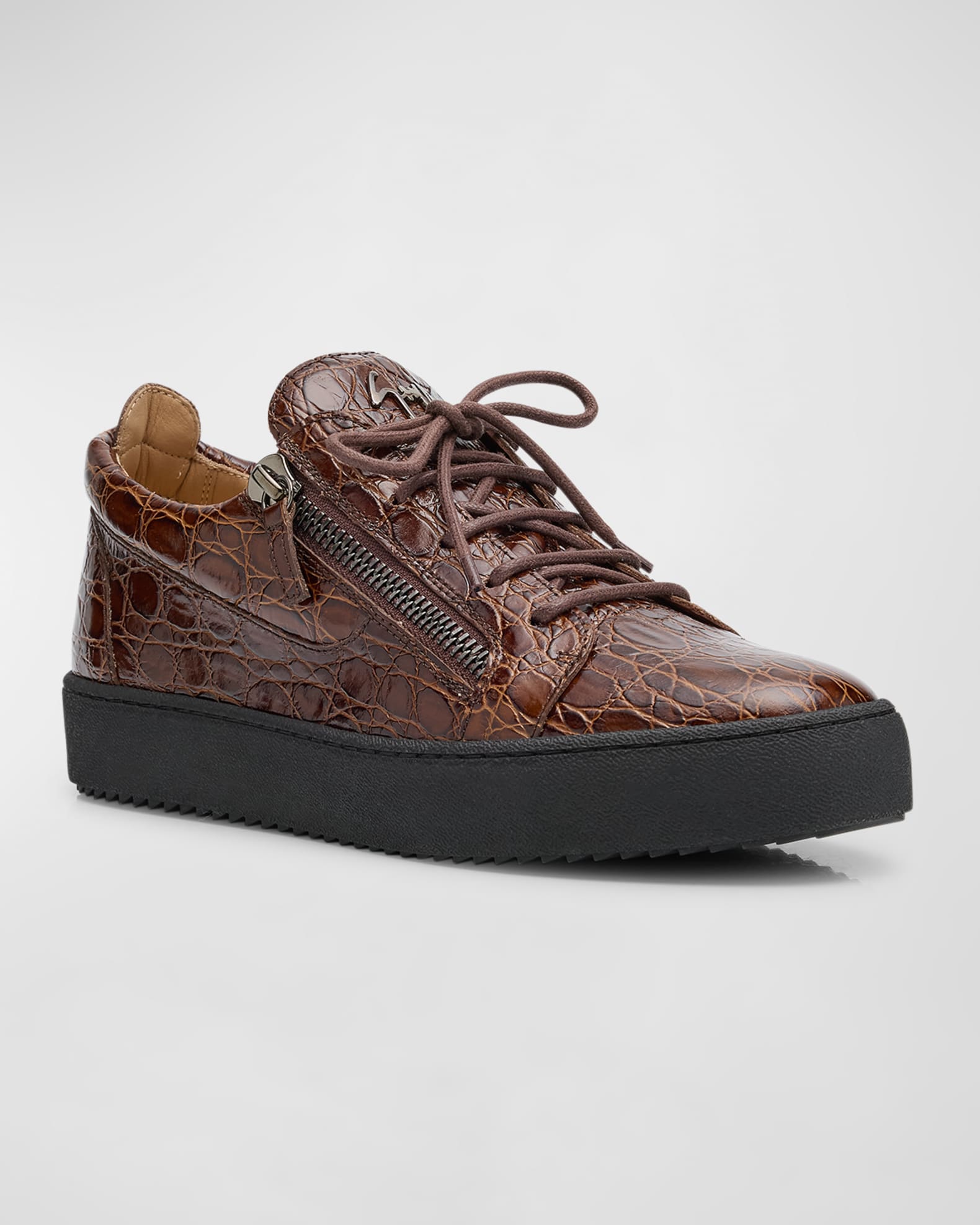Men's Morpheus Croco Dual-Zip Sneakers 1