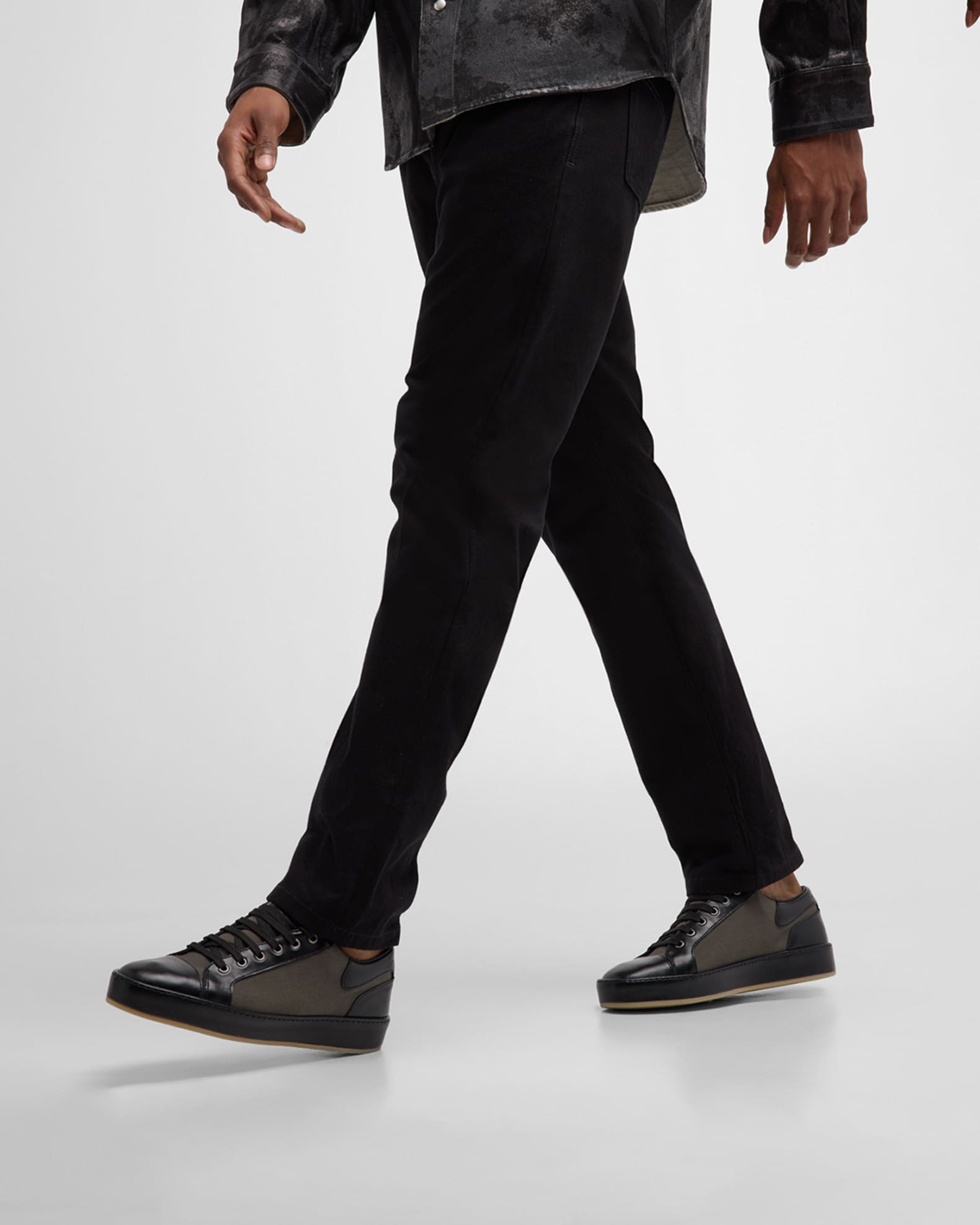 Men's Nevada Textile and Leather Low-Top Sneakers 1