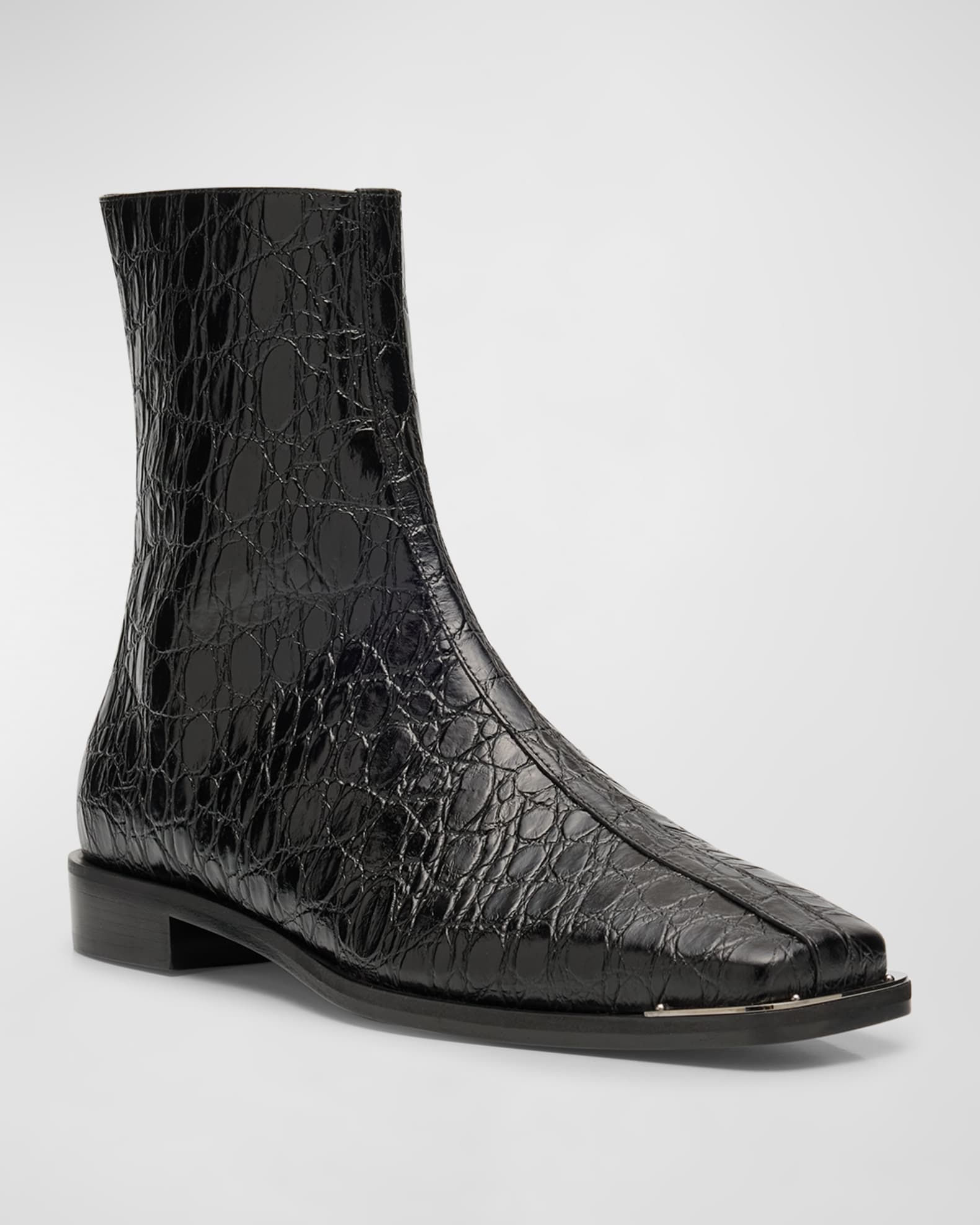 新品 Giuseppe Zanotti ショートレザーブーツ 25cm定価15万 Giuseppe Zanotti Men's Morpheus Croc-Effect Ankle Boots | Neiman