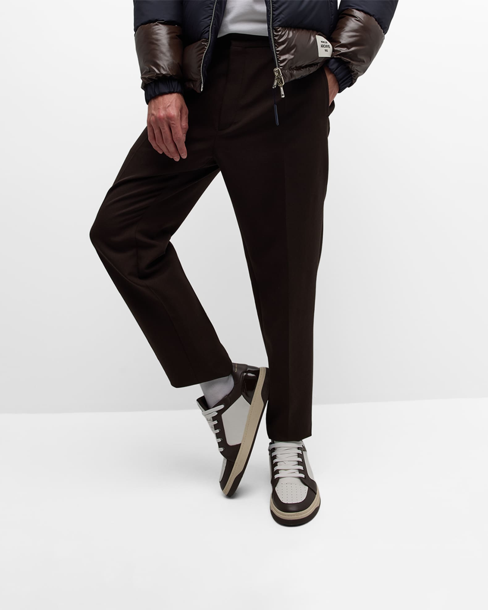 Men's Gz94 Bicolor Leather High-Top Sneakers 1