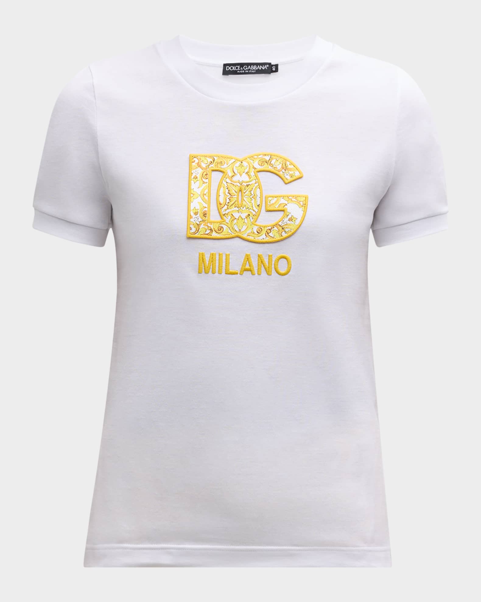 Dolce&Gabbana Majolica Embroidered Logo T-Shirt