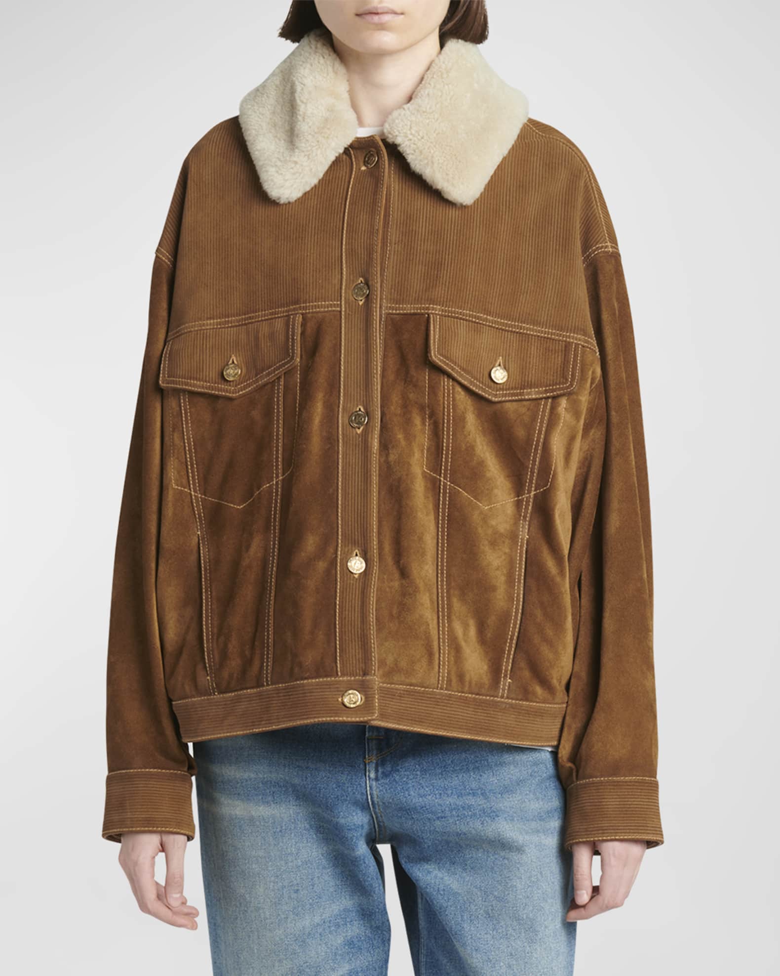 Journey Suede Jacket with Removable Collar 1