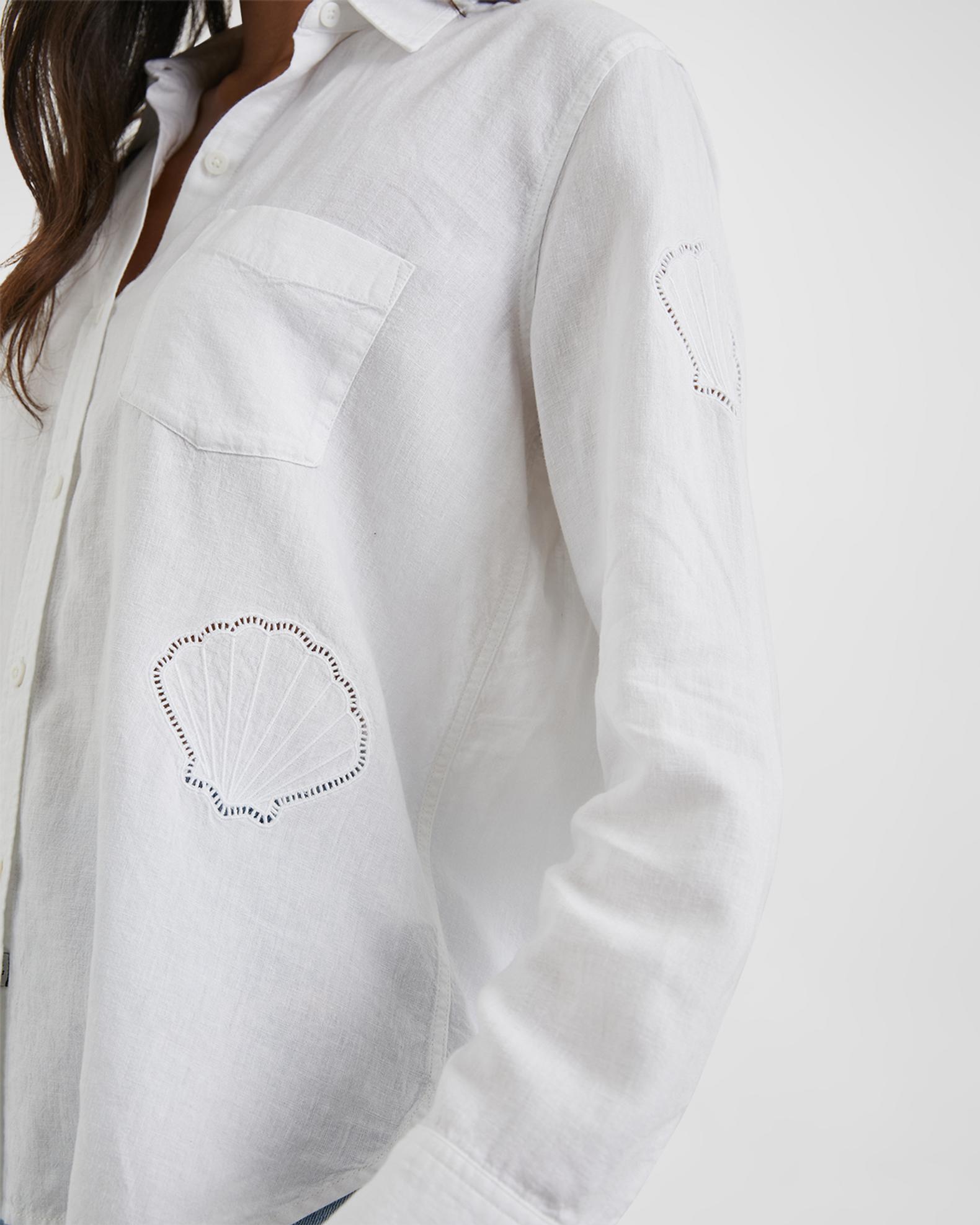 Rails Charli Seashell Cutout Button-Front Shirt | Neiman Marcus