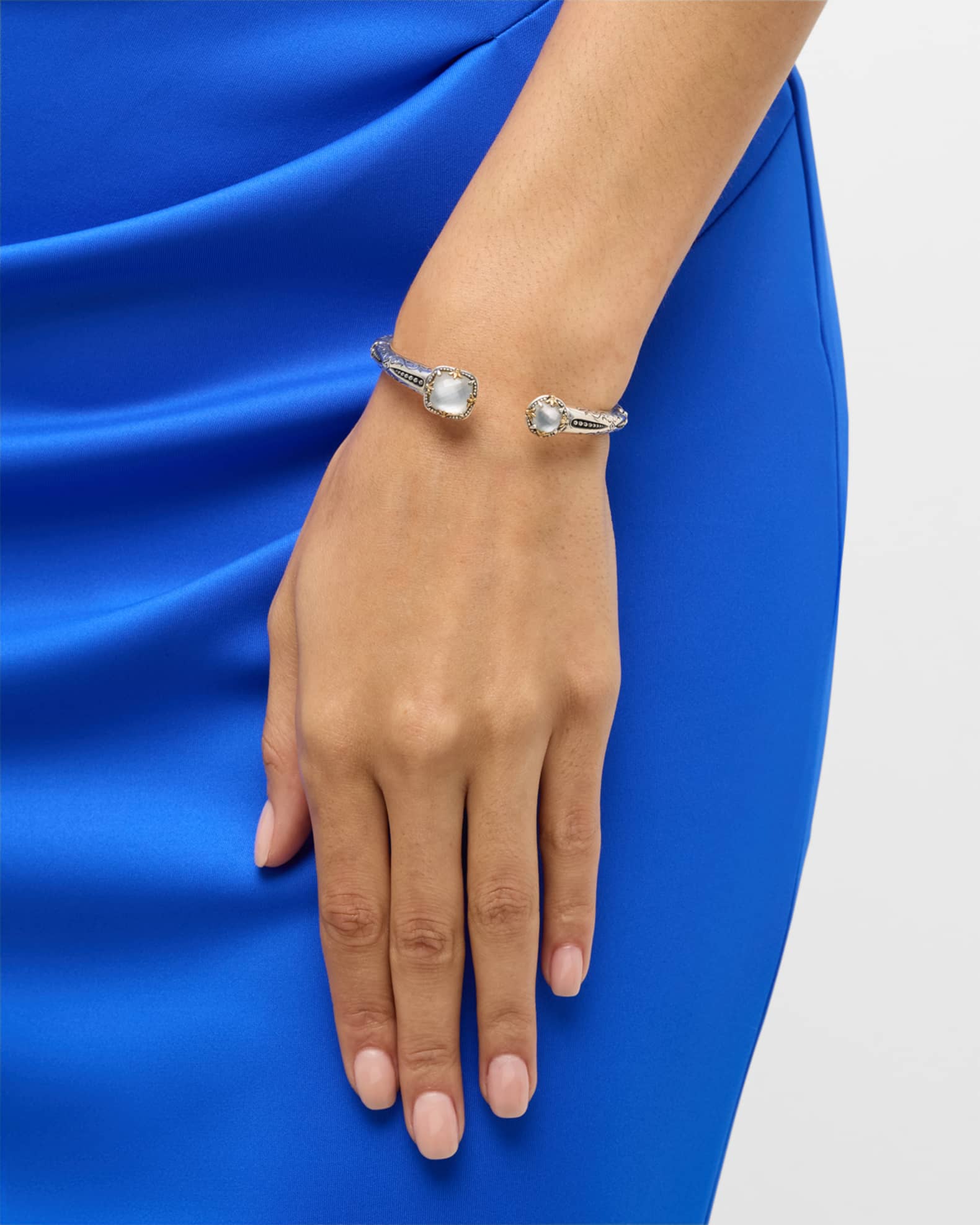 Gen K Sterling Silver and 18K Gold Rock Crystal Bracelet 1