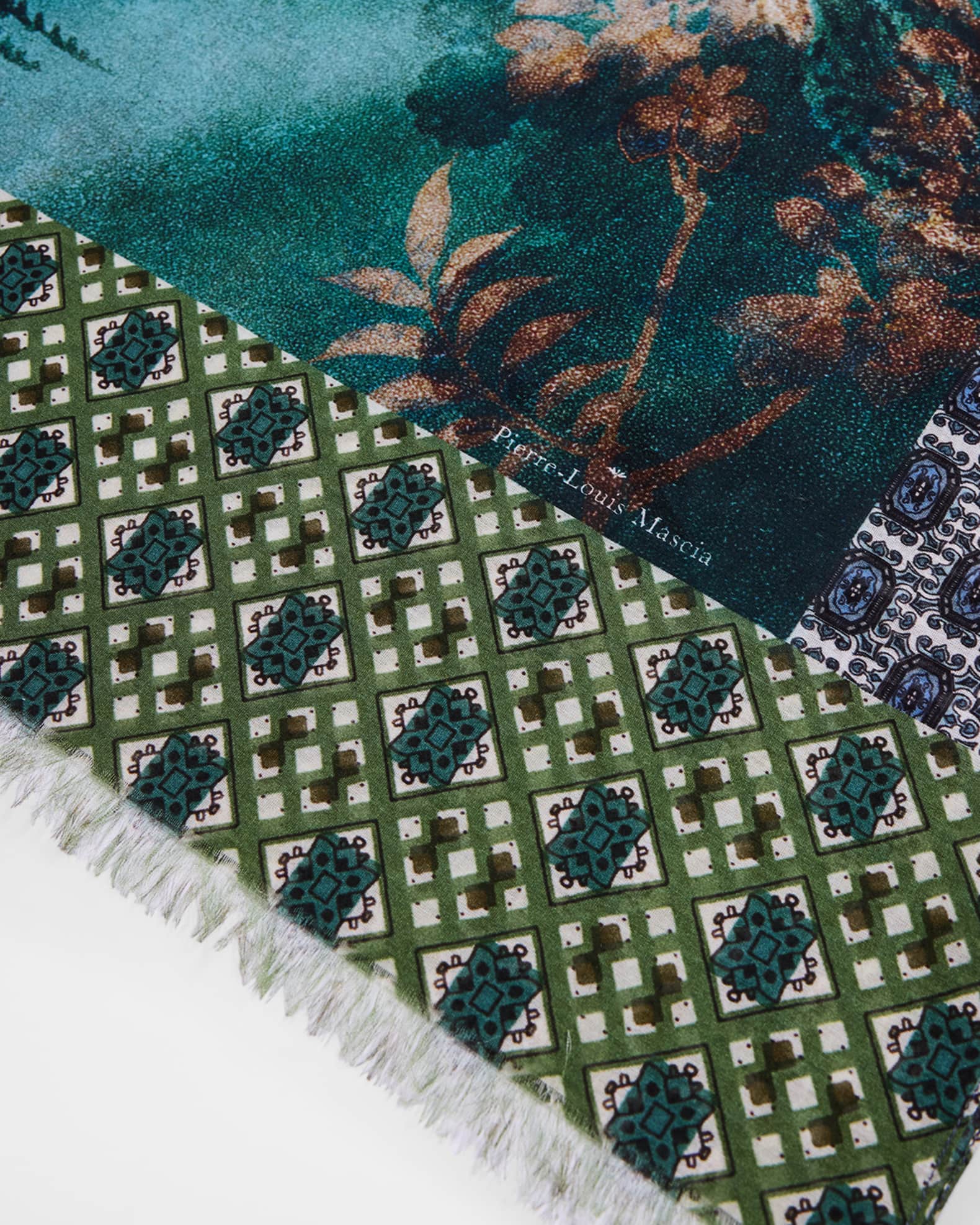 Floral Cotton & Silk Scarf  1