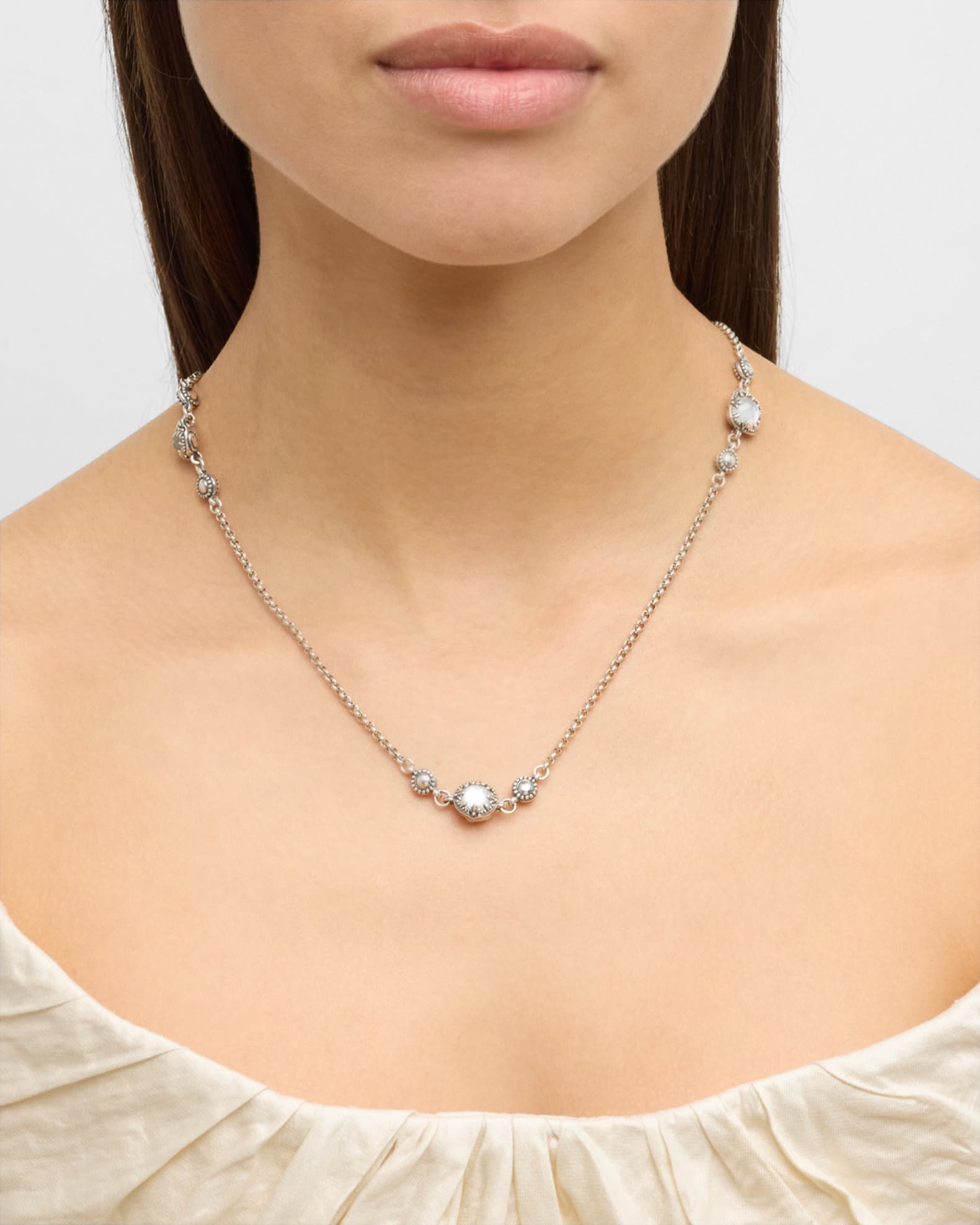 Gen K 2 Sterling Silver Mother-of-Pearl/Rock Crystal Necklace 1