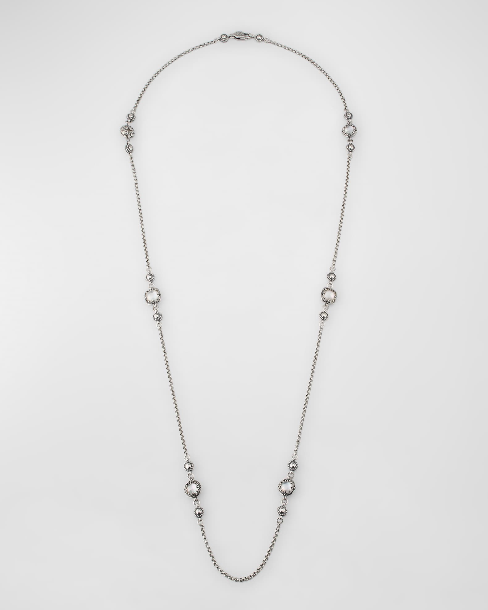 Gen K 2 Sterling Silver Mother-of-Pearl/Rock Crystal Necklace 0