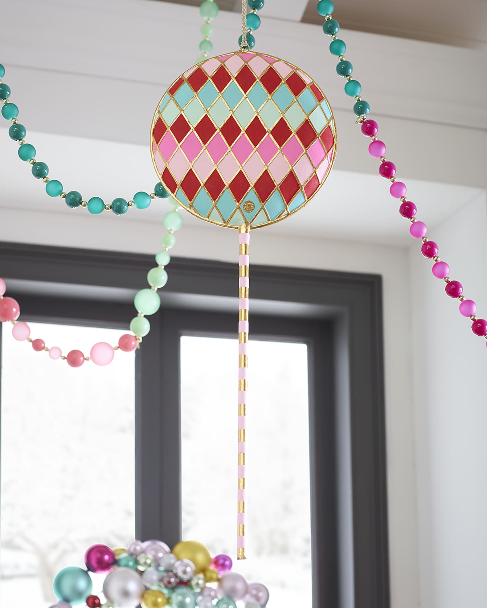 Harlequin Lollipop Christmas Display, 28" 0