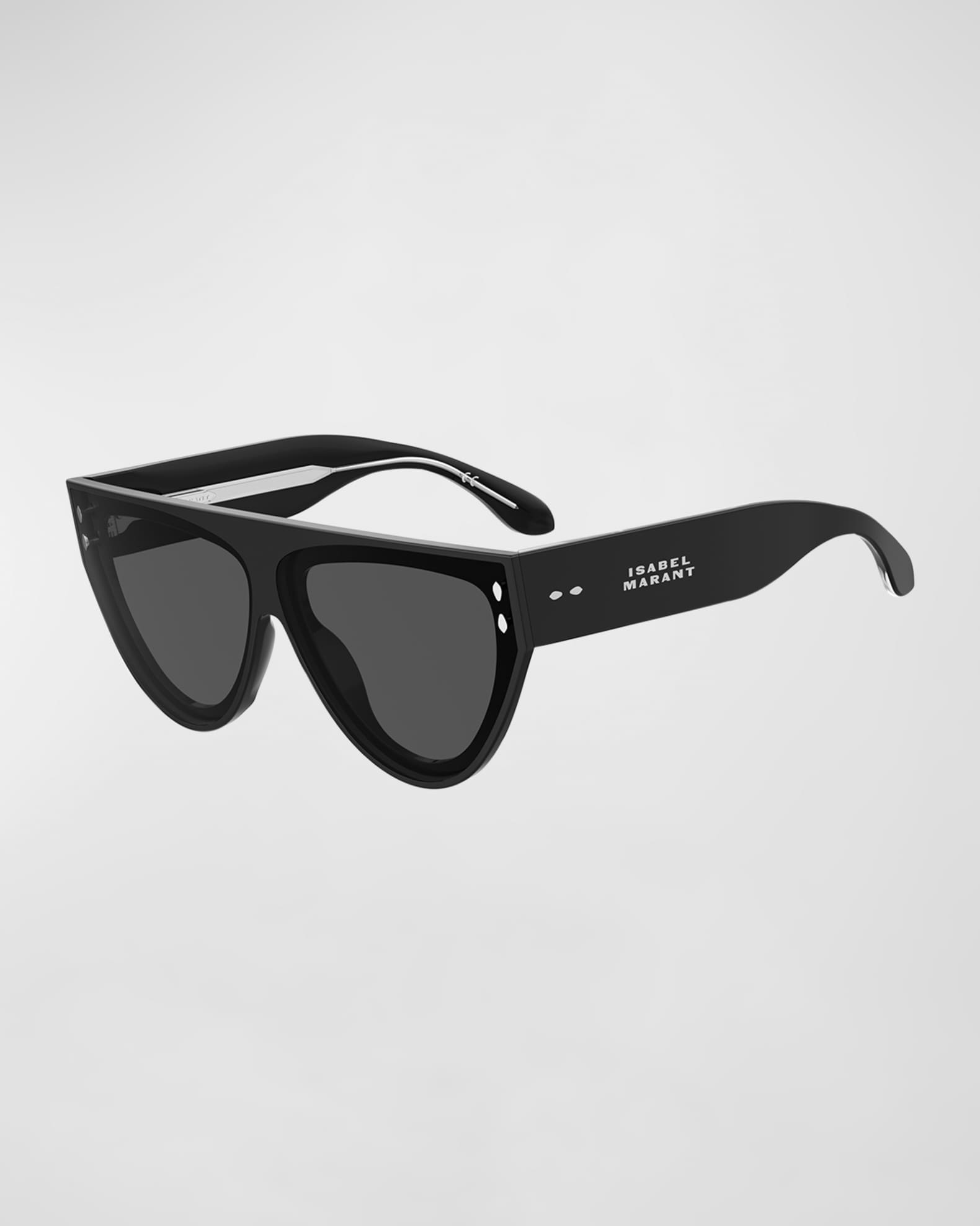 Isabel Marant Flat Top Acetate Aviator Sunglasses Neiman Marcus