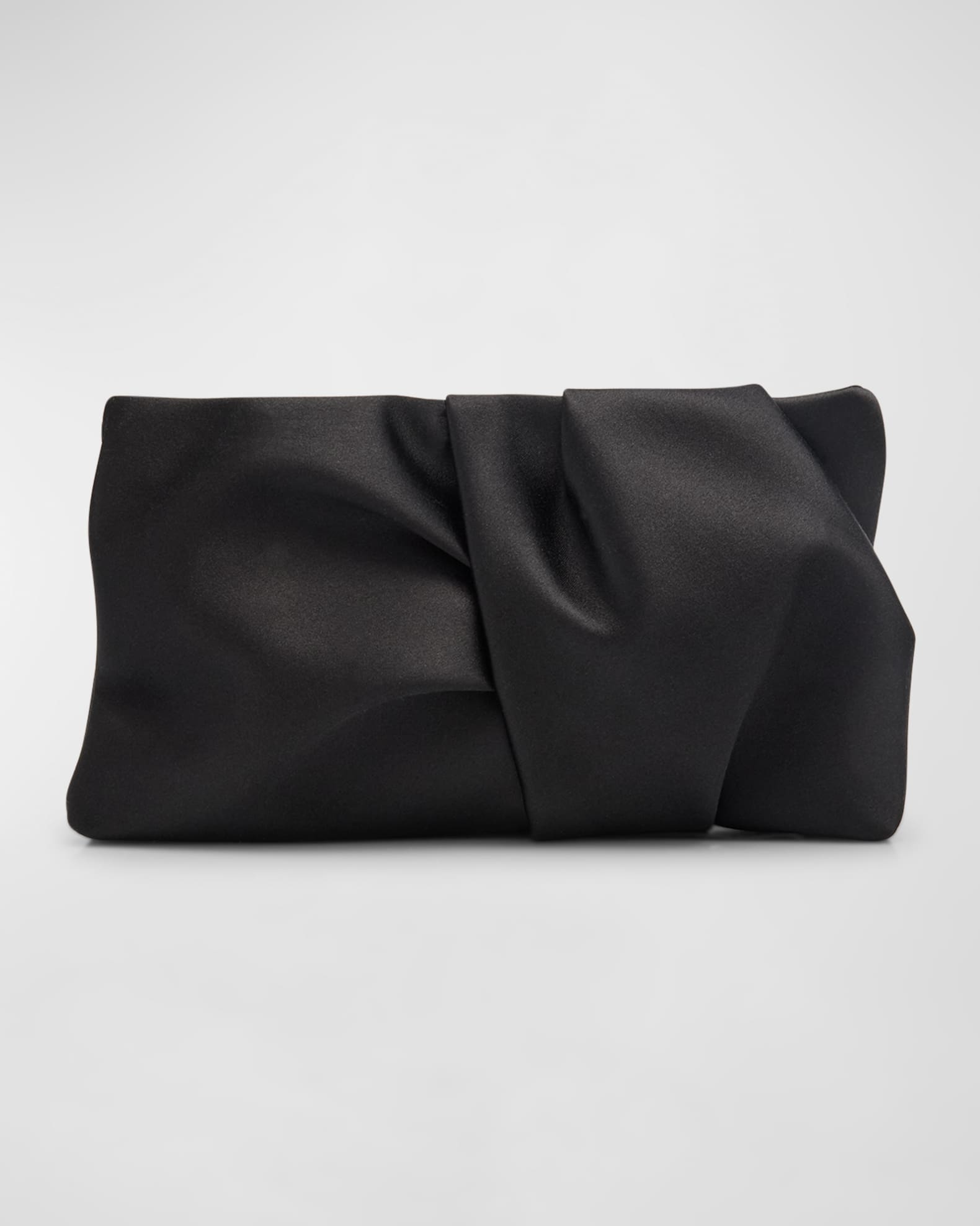 Bonny Ruched Satin Clutch Bag
