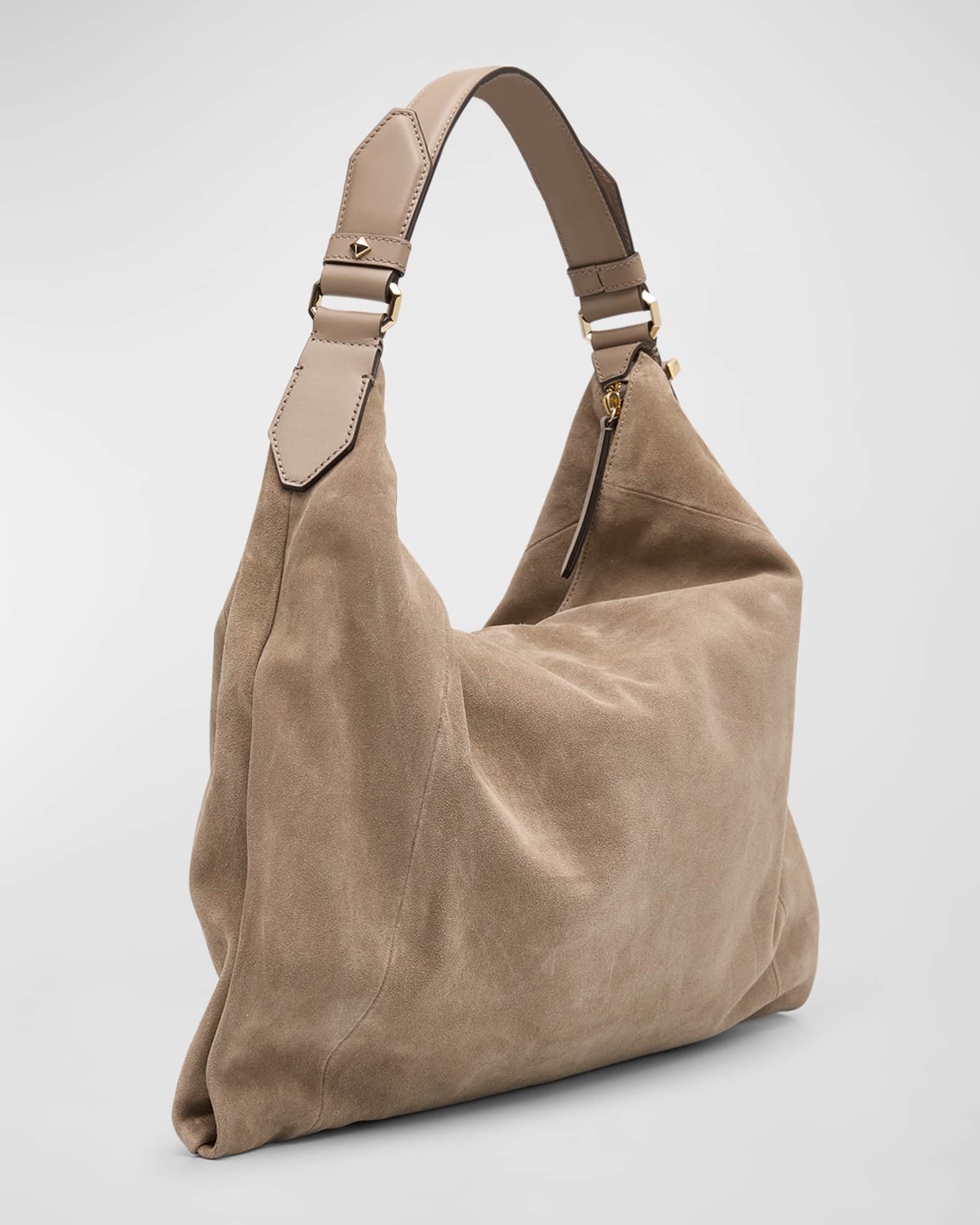 Ana Zip Leather Hobo Bag