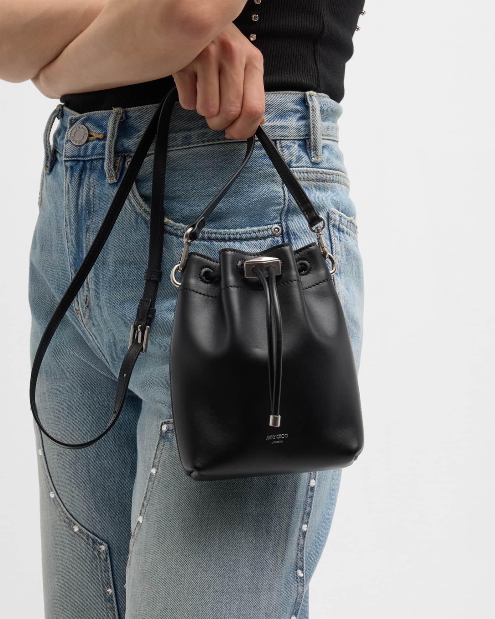 Jimmy Choo Bon Bon Mini Leather Bucket Bag | Neiman Marcus