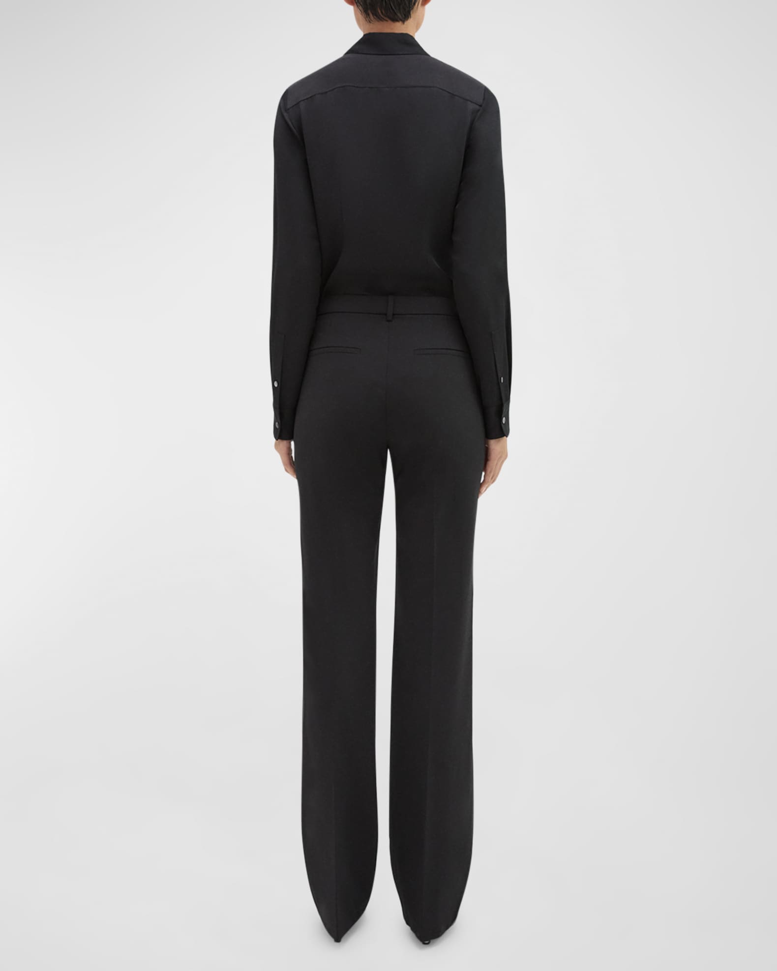 Theory Traceable Wool Slim Straight-Leg Trousers | Neiman Marcus