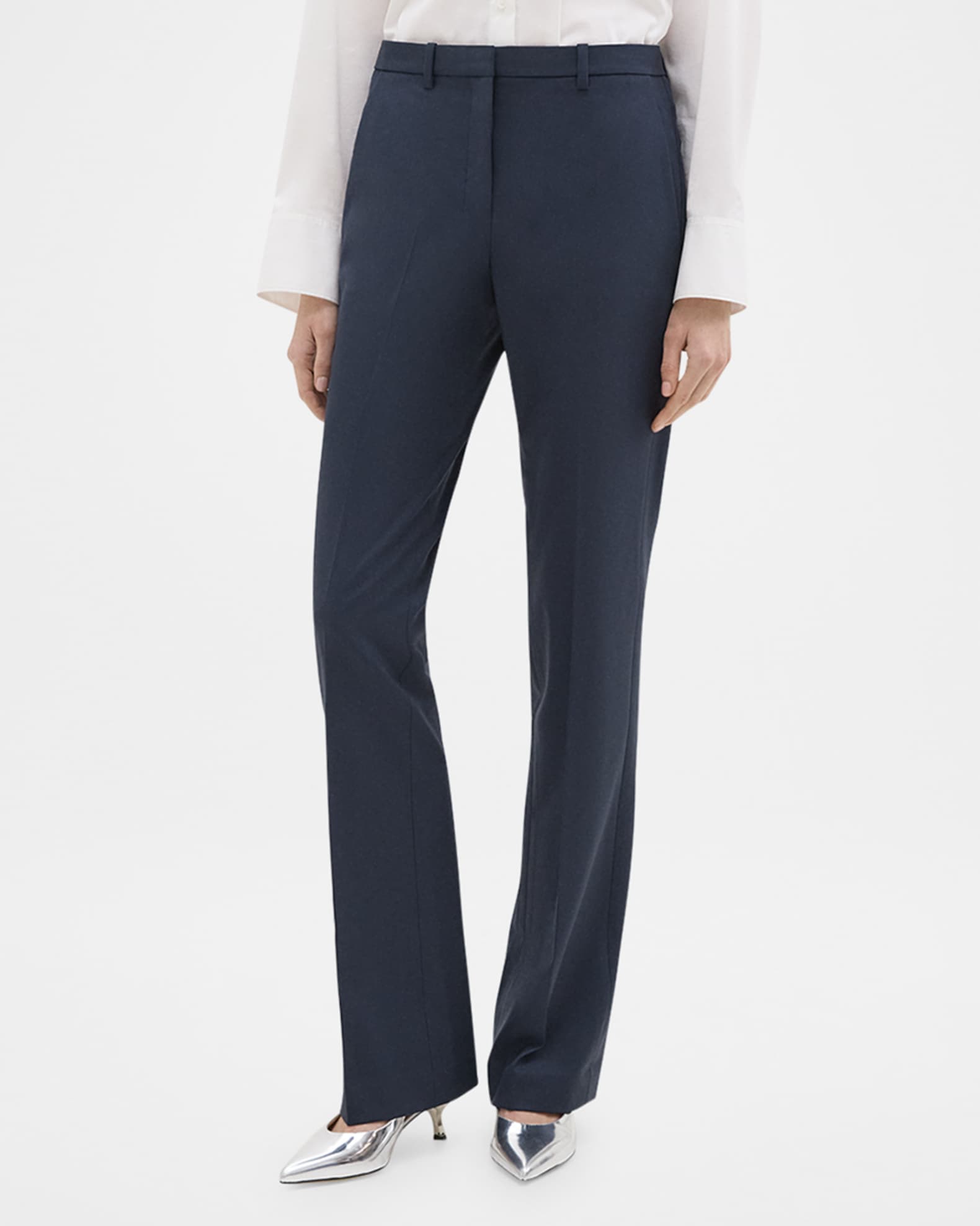 Traceable Wool Slim Straight-Leg Trousers 1