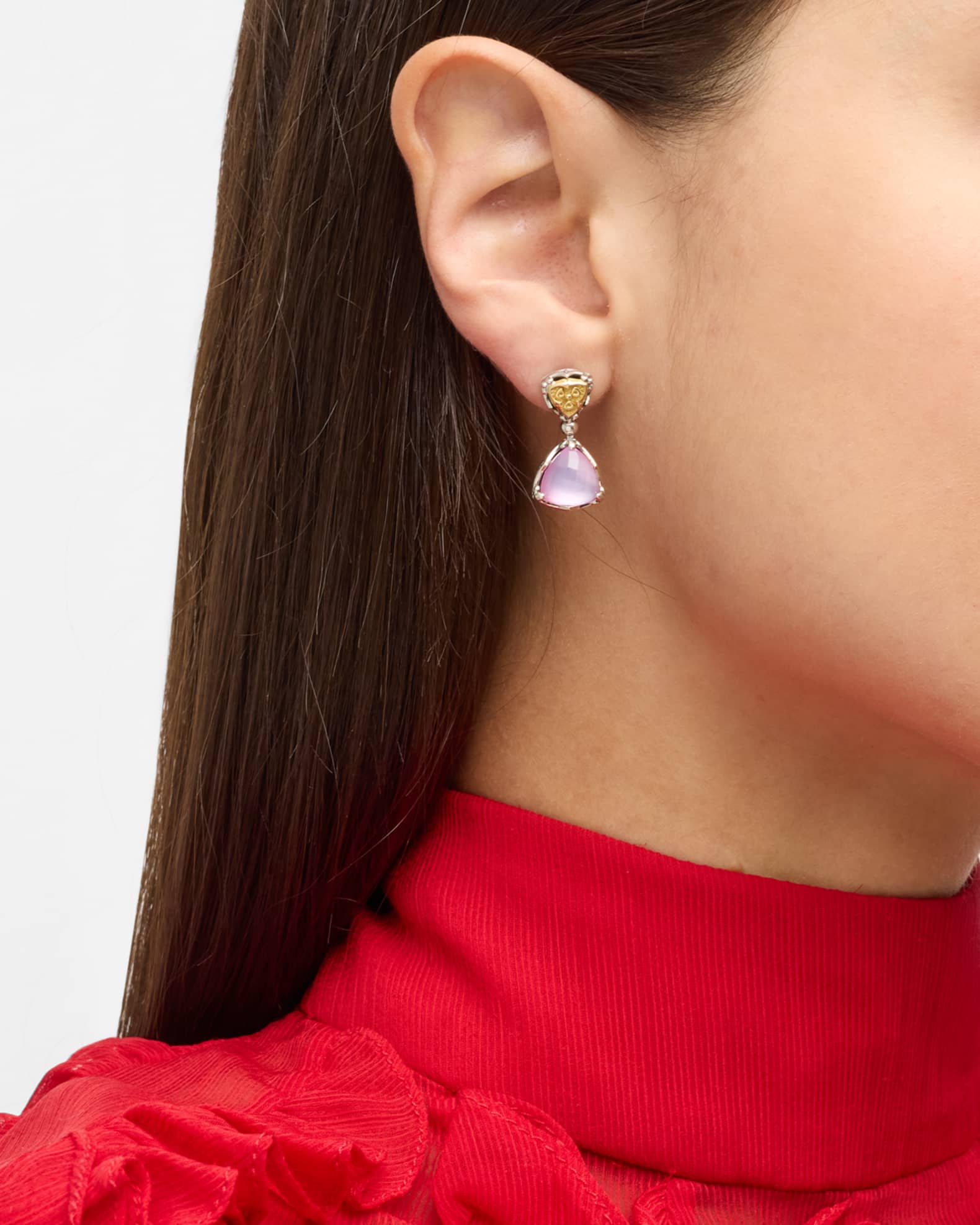 Gen K 2 Silver and 18K Gold Rock Crystal Earrings 1