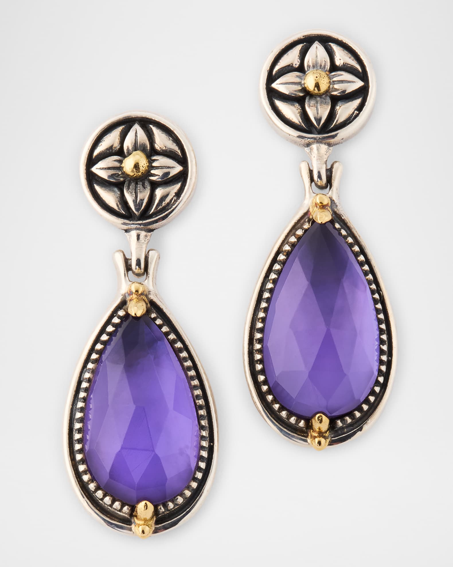 Gen K 2 Silver and 18K Gold Rock Crystal Earrings 0