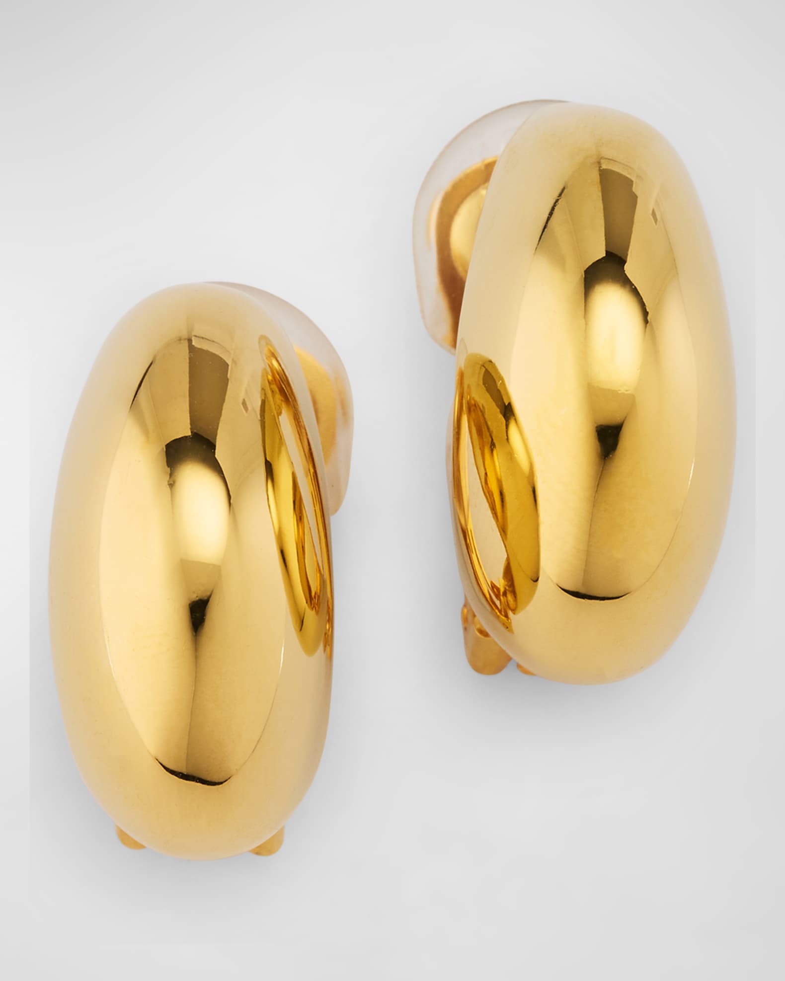 Kenneth Jay Lane Polished Half Hoop Tapered Clip Earrings Neiman Marcus
